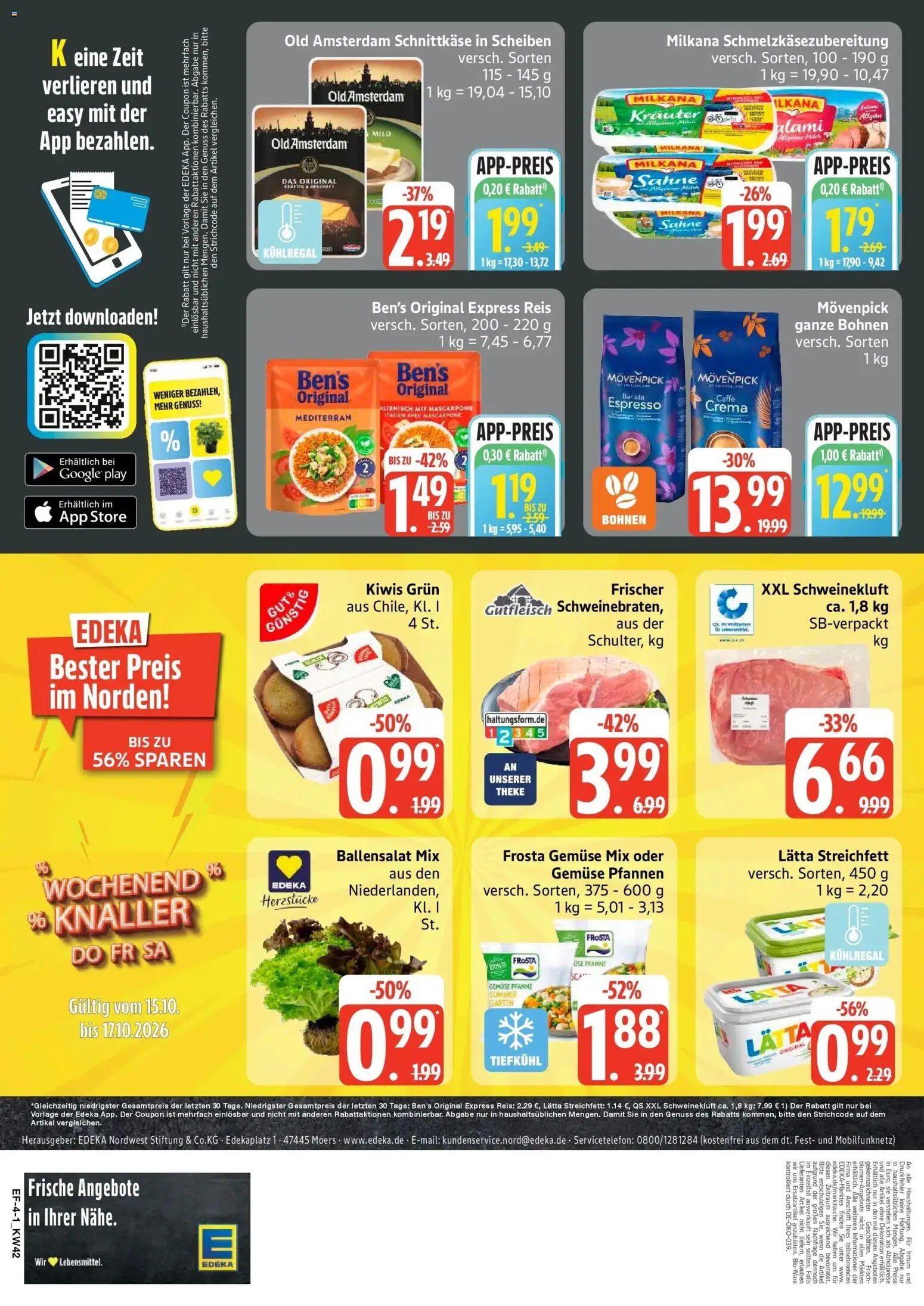 Edeka Prospekt Hamburg (ab 12.10.2026) » Angebote Online | Seite: 4 | Produkte: Theke, Gemüse, Lätta, Sahne