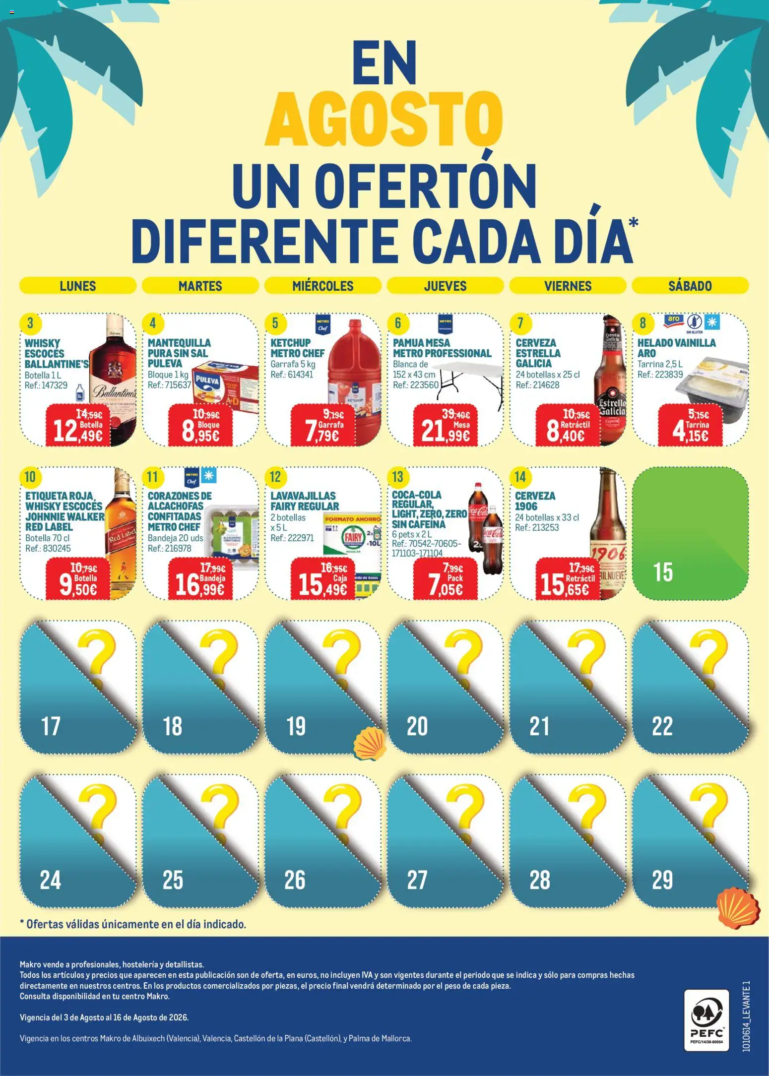 Makro Precios Levante │ válido desde el 03/08/2026 | Página: 8 | Productos: Kétchup, Helado, Vainilla, Sal