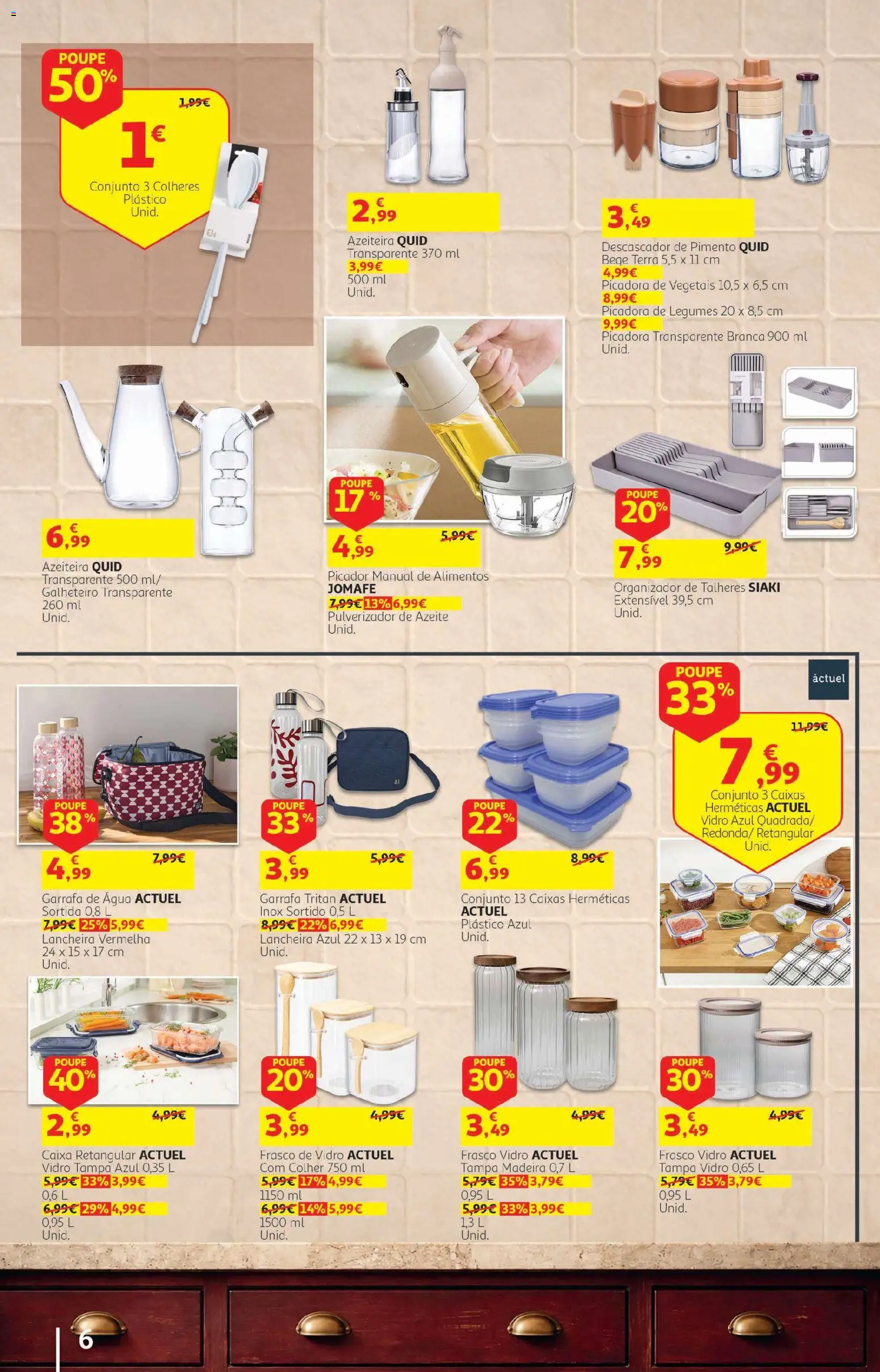 Auchan folheto - Cozinhar com prazer │ válido de 22/09/2026 | Página: 6 | Produtos: Agua, Azeite, Colheres, Pimento