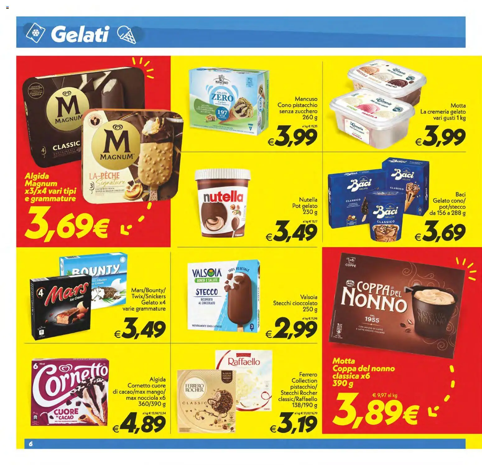 Volantino SuperConveniente del 10/07/2026 | Pagina: 6 | Prodotti: Caffè, Cornetto, Gelato, Cacao