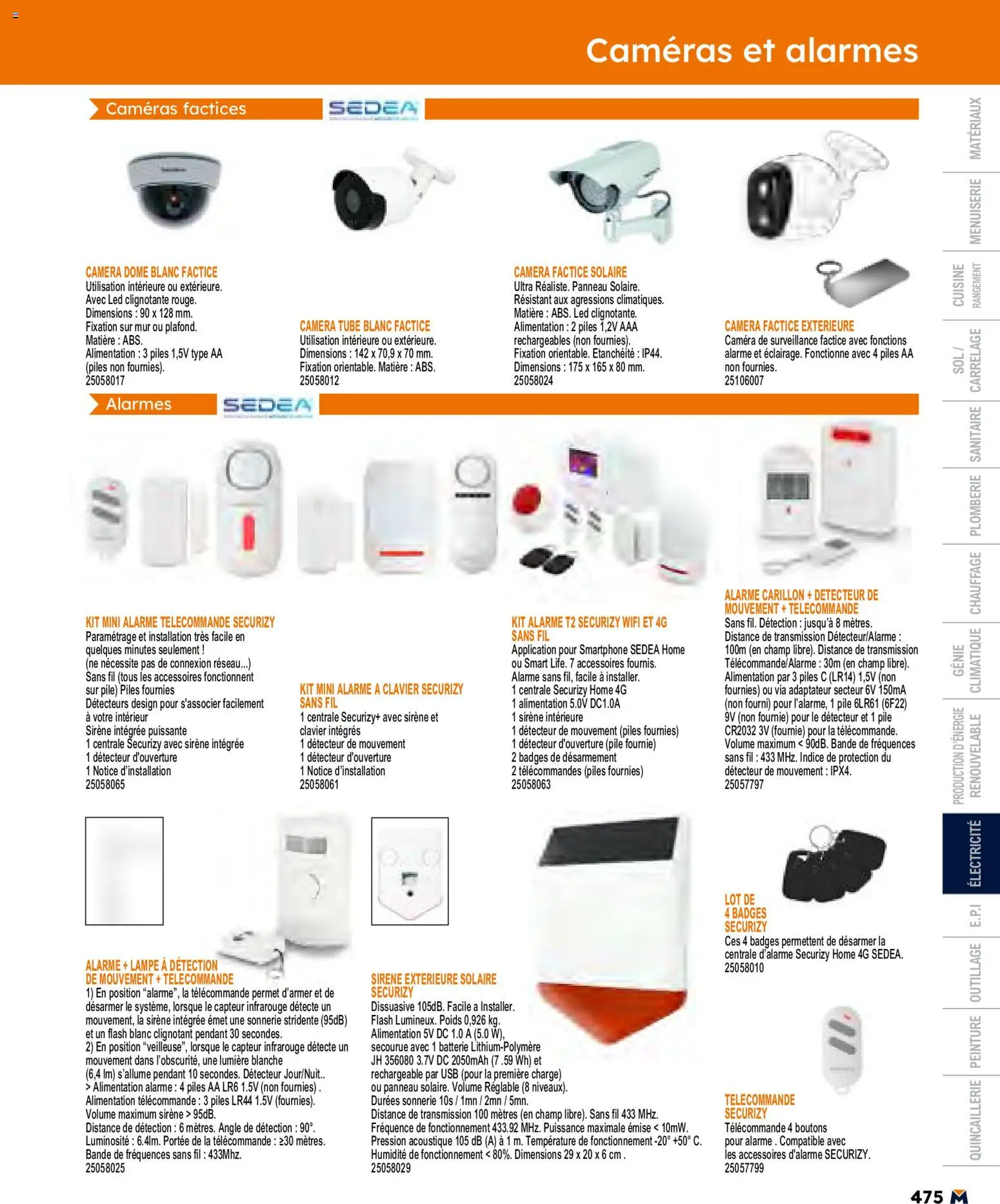 {H1} | Page: 475 | Produits: Adaptateur, Poids, Télécommande, Piles