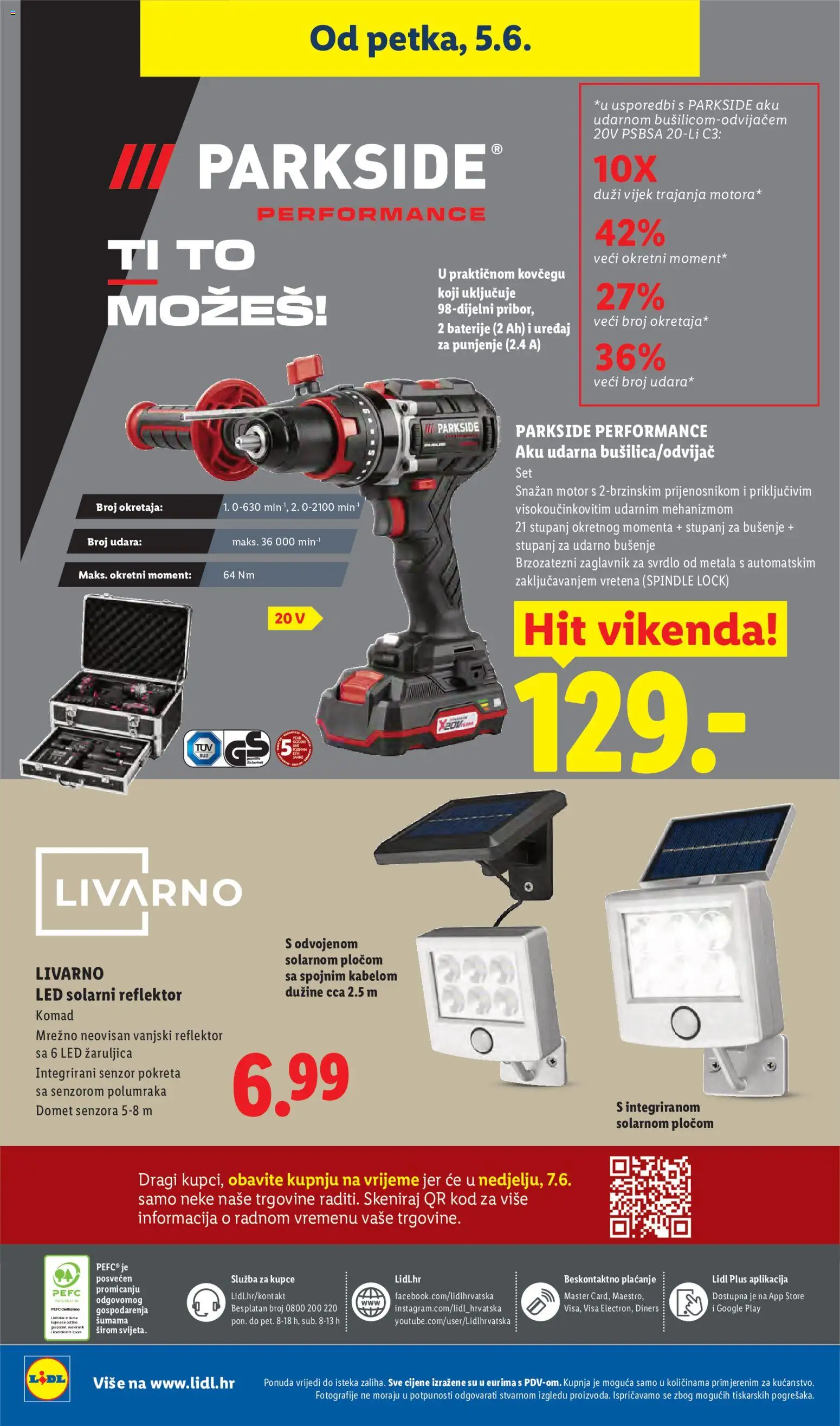 Lidl katalog | vrijedi od 01.06.2026 | Stranica: 66 | Proizvodi: Baterije, Reflektor, Parkside