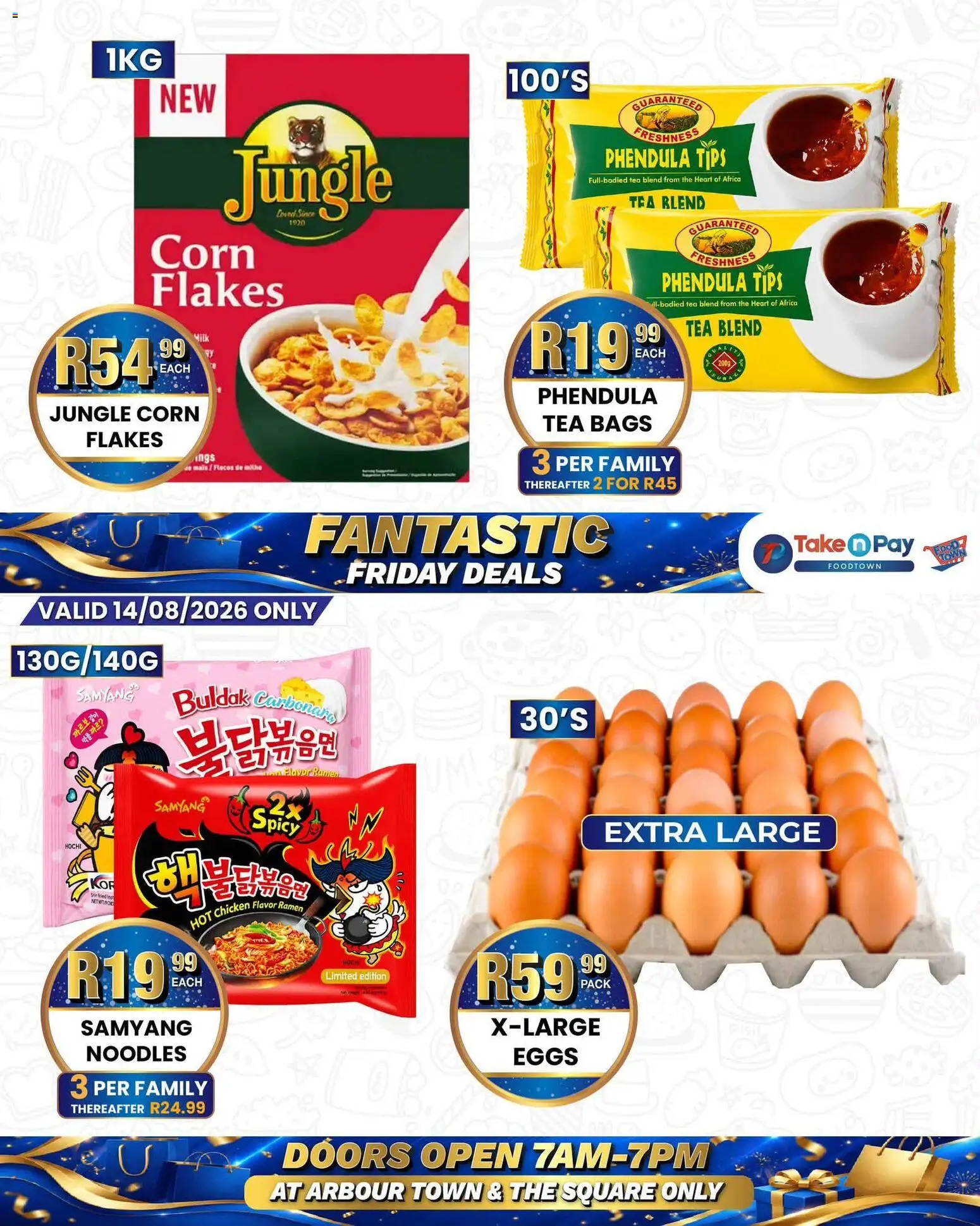 New Take n Pay catalogue – valid from 14/08/2026 | Page: 2 | Products: Milk, Eggs, Tea, Flakes