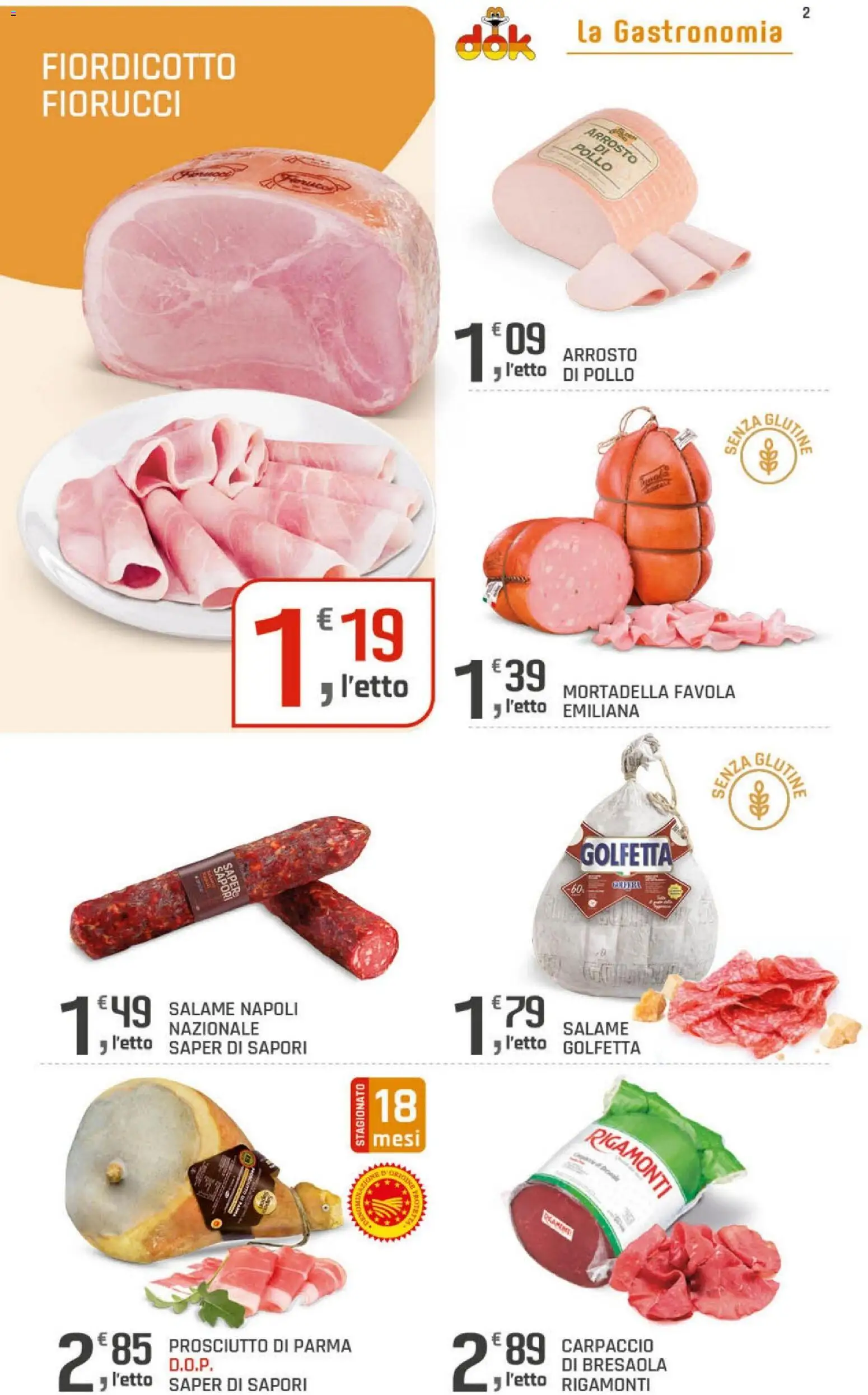 Volantino DOK del 15.05.2026 | Pagina: 2 | Prodotti: Salame, Pollo, Bresaola, Mortadella