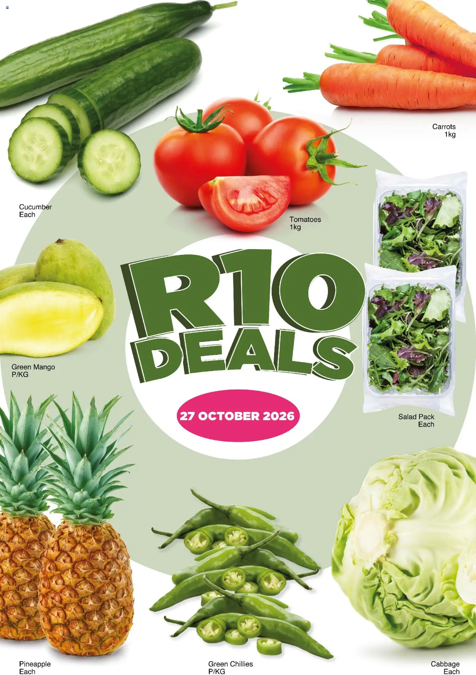 New Save catalogue – valid from 27/10/2026 | Page: 3 | Products: Tomatoes, Pineapple, Salad, Mango