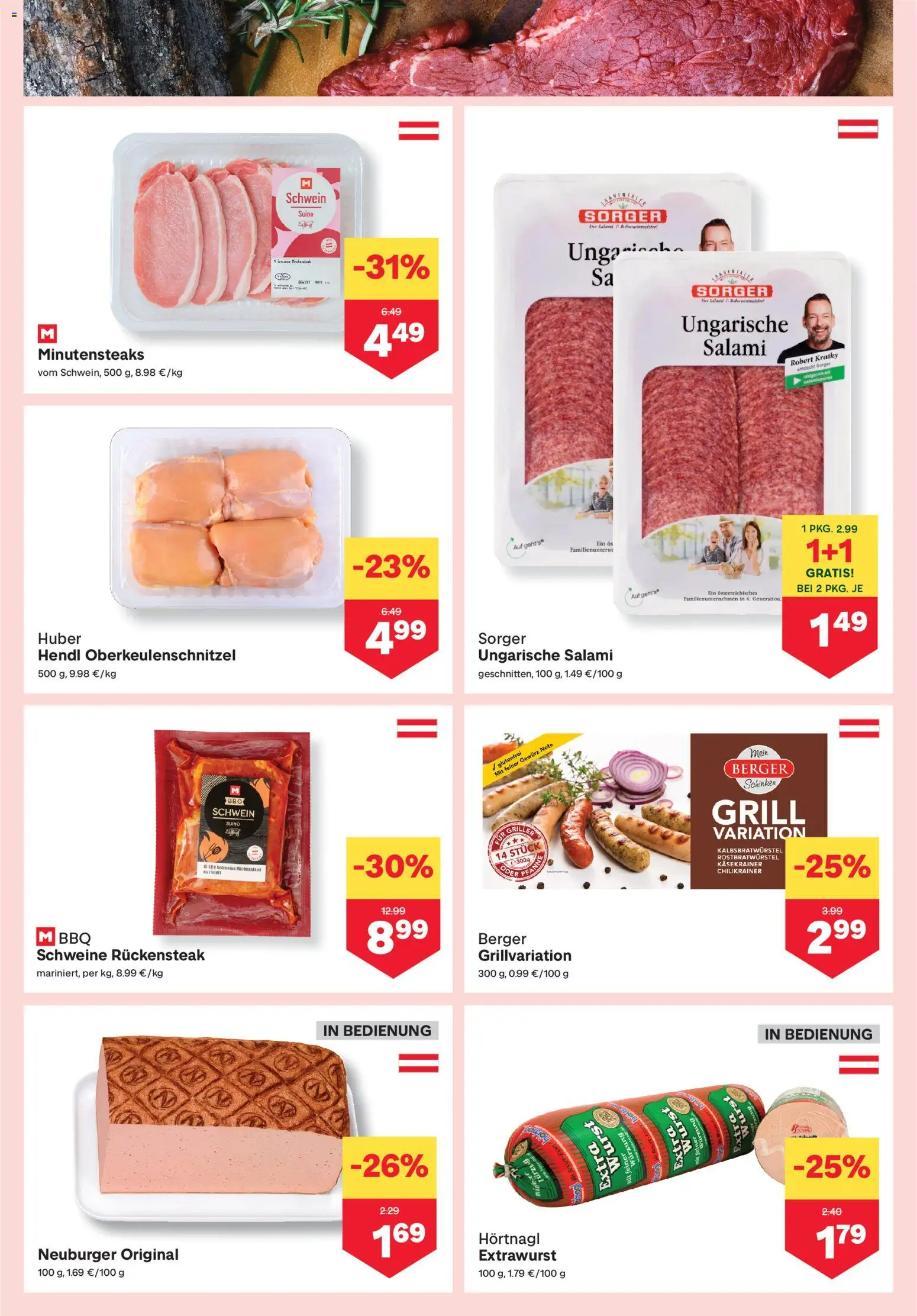 MPREIS Flugblatt gültig ab 02.07.2026 | Seite: 3 | Produkte: Wurst, Grill, Salami, Schinken