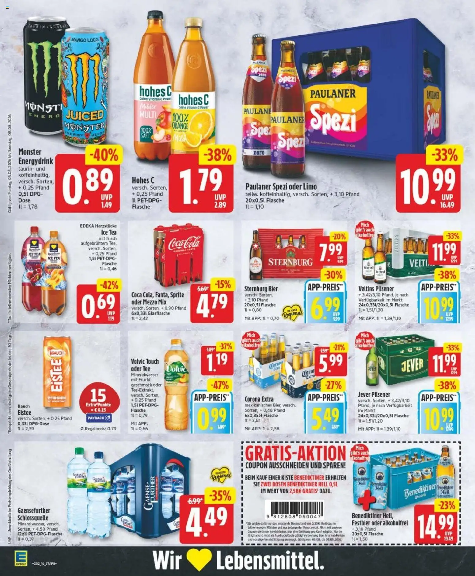 Edeka Prospekt Magdeburg – gültig ab 03.08.2026 | Seite: 16 | Produkte: Sprite, Oder mezzo mix, Tee, Volvic