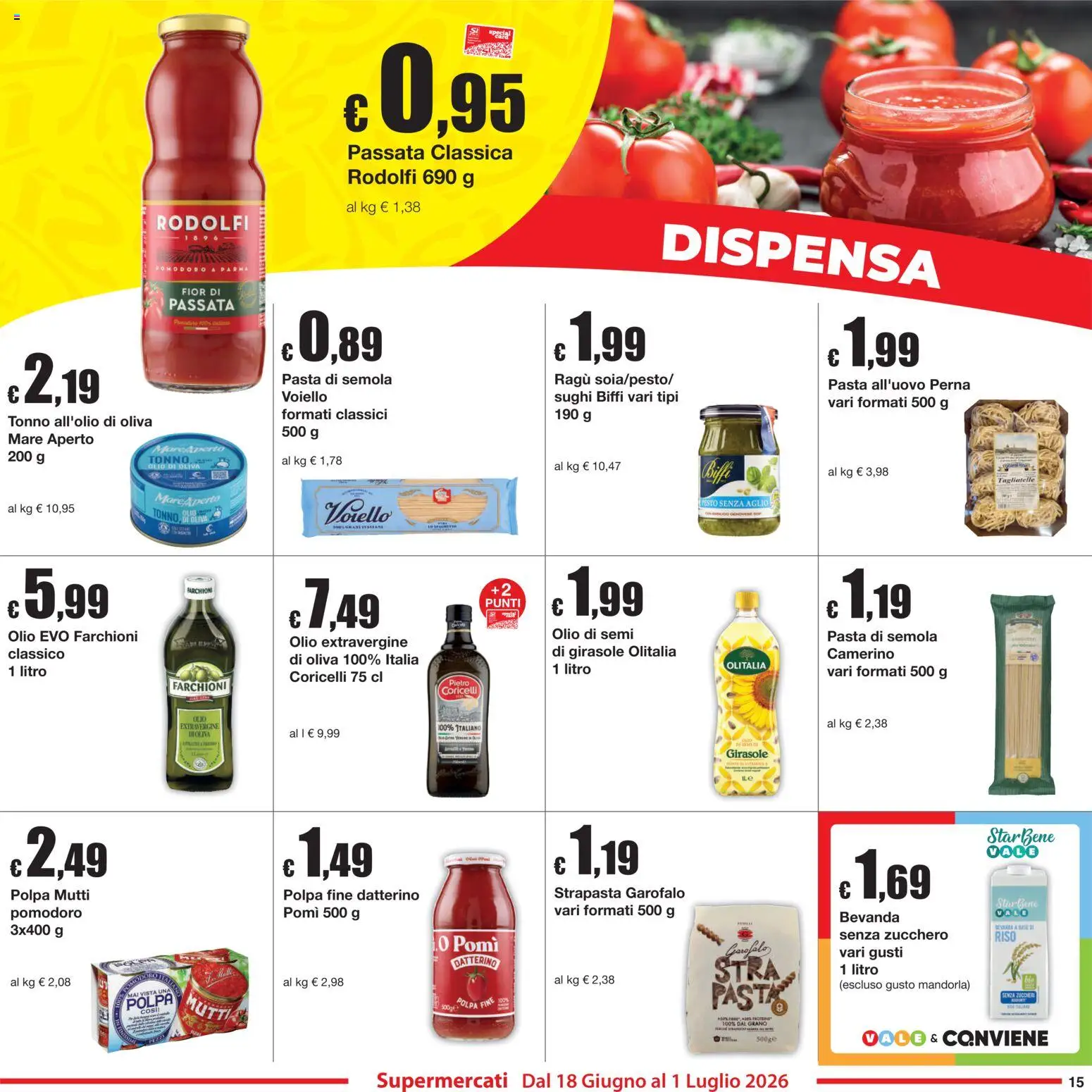 Volantino Sì con Te del 18.06.2026 | Pagina: 15 | Prodotti: Olio, Pasta, Mutti, Olio di Oliva