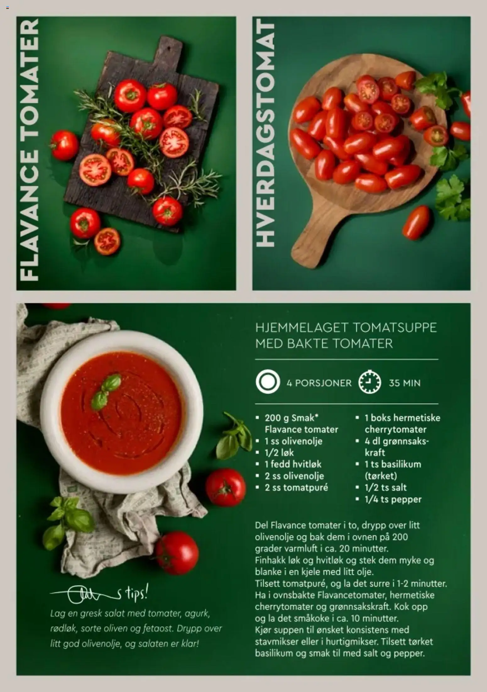 {H1} | Side: 10 | Produkter: Cherrytomater, Tomatpuré, Kjele, Salt