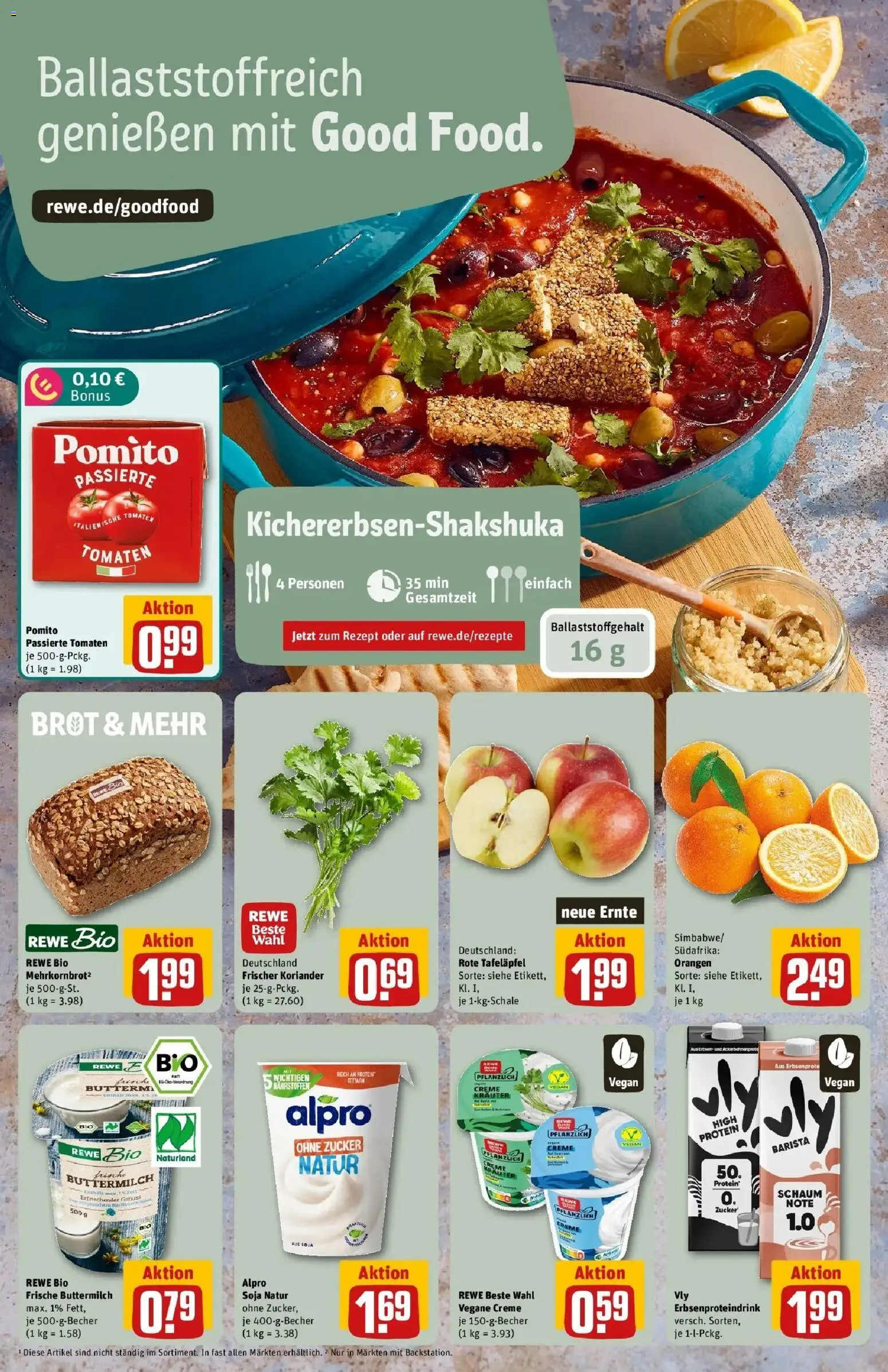 REWE Prospekt ab 07.09.2026 zum Blättern » Angebote | Seite: 4 | Produkte: Orangen, Tomaten, Creme, Brot