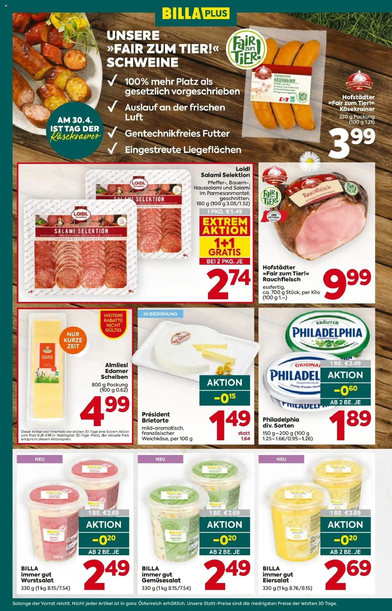 Billa Plus Flugblatt - Steiermark gültig ab 30.04.2026 | Seite: 10 | Produkte: Salat, Salami