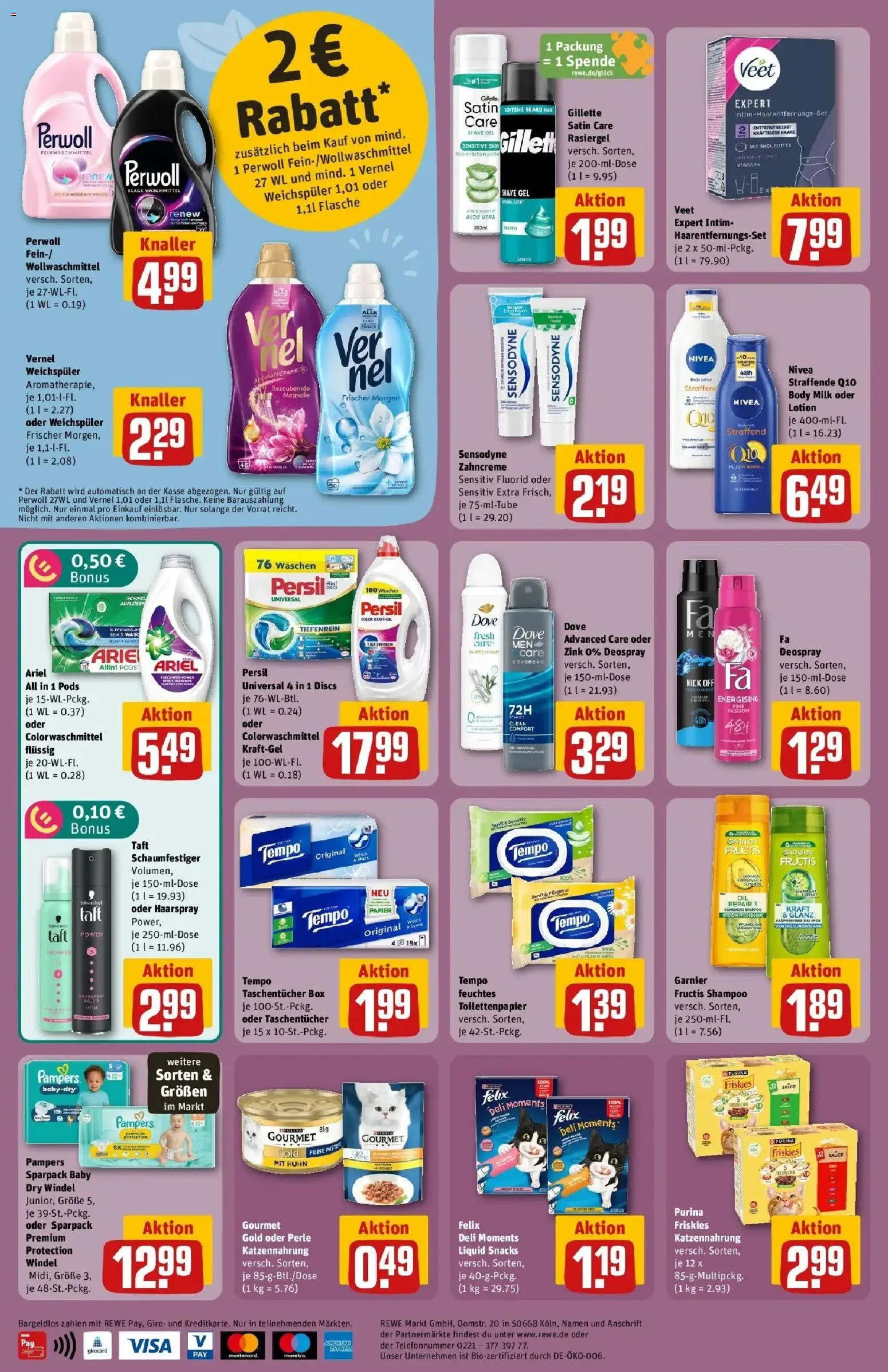 Rewe Prospekt Berlin / Gesundbrunnen – gültig ab 06.07.2026 | Seite: 28 | Produkte: Perwoll, Shampoo, Tempo, Vernel