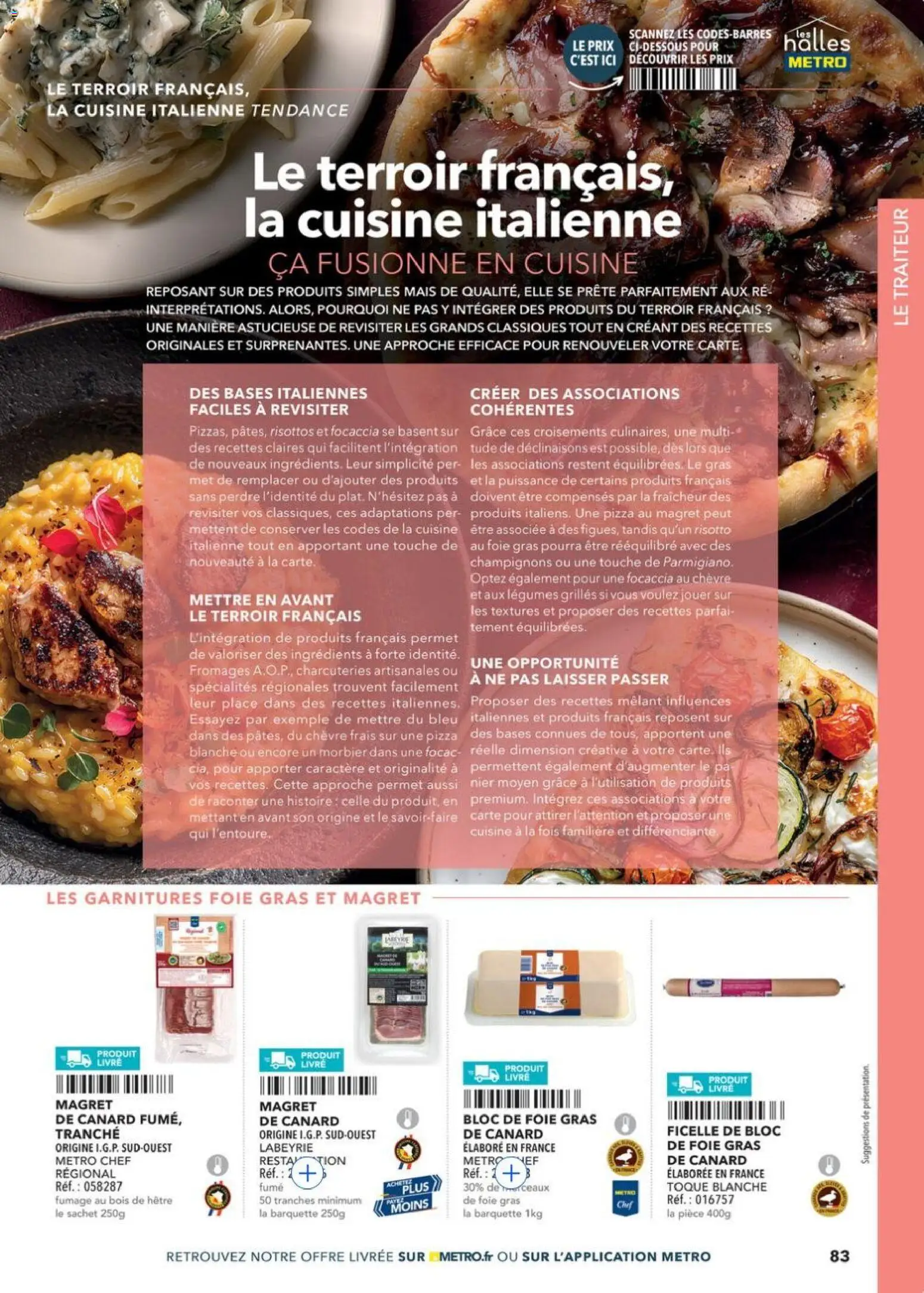 {H1} | Page: 83 | Produits: Magret de canard, Mais, Bloc de foie gras, Livre