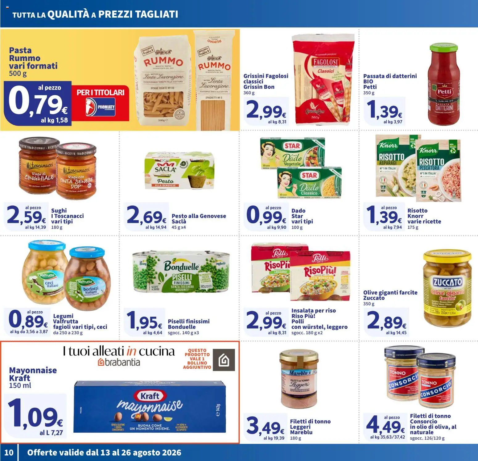 Volantino SIGMA del 13/08/2026 | Pagina: 10 | Prodotti: Rummo, Insalata, Ragú, Grissini