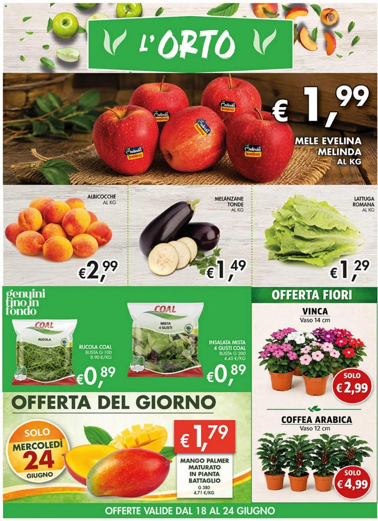 Volantino Coal del 18/06/2026 | Pagina: 2 | Prodotti: Mele, Insalata, Melanzane, Albicocche