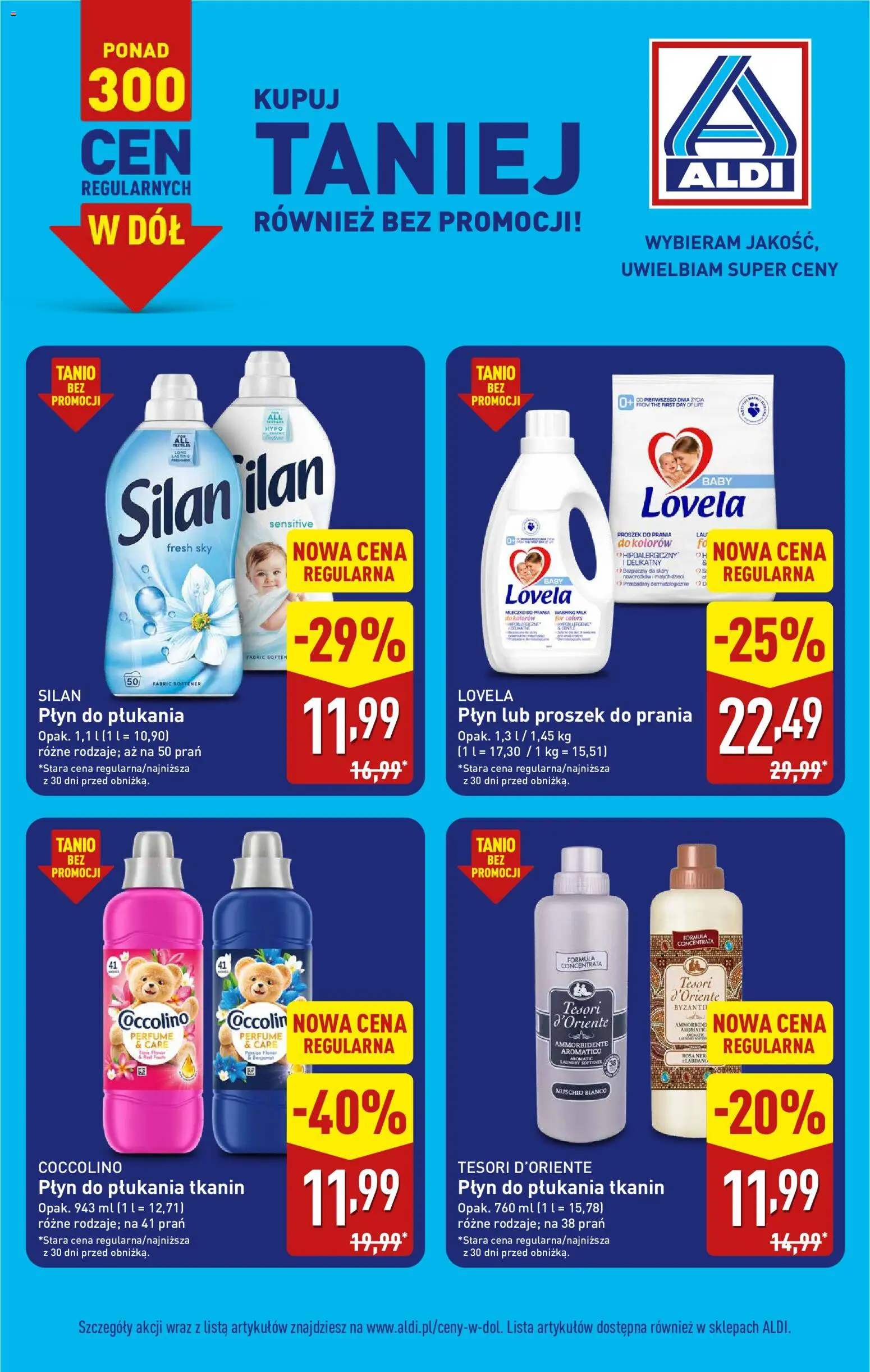 Aldi Polsko leták - Ceny regularne w dół od 14.09.2026 | Strana: 18 | Produkty: Tesori d'Oriente, Coccolino, Silan, Lovela