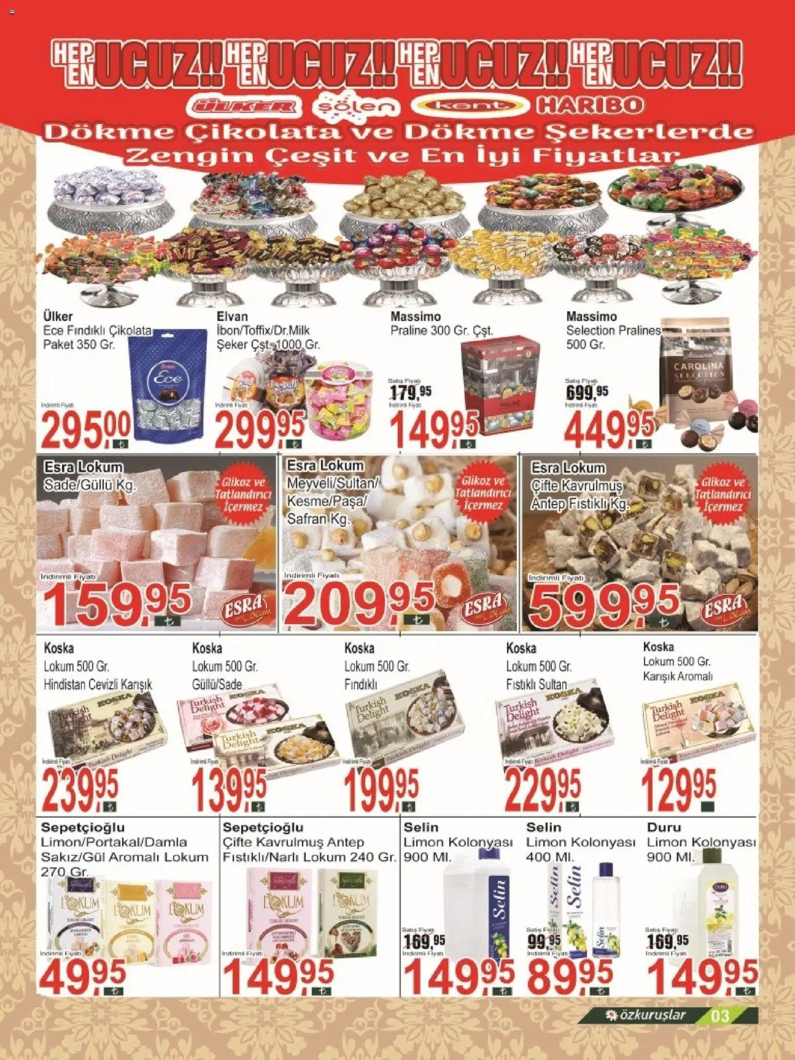 Özkuruşlar Katalog - 21.05.2026 tarihinden itibaren geçerlidir | Sayfa: 3 | Ürünler: Çikolata, Şeker, Limon, Tatlandırıcı