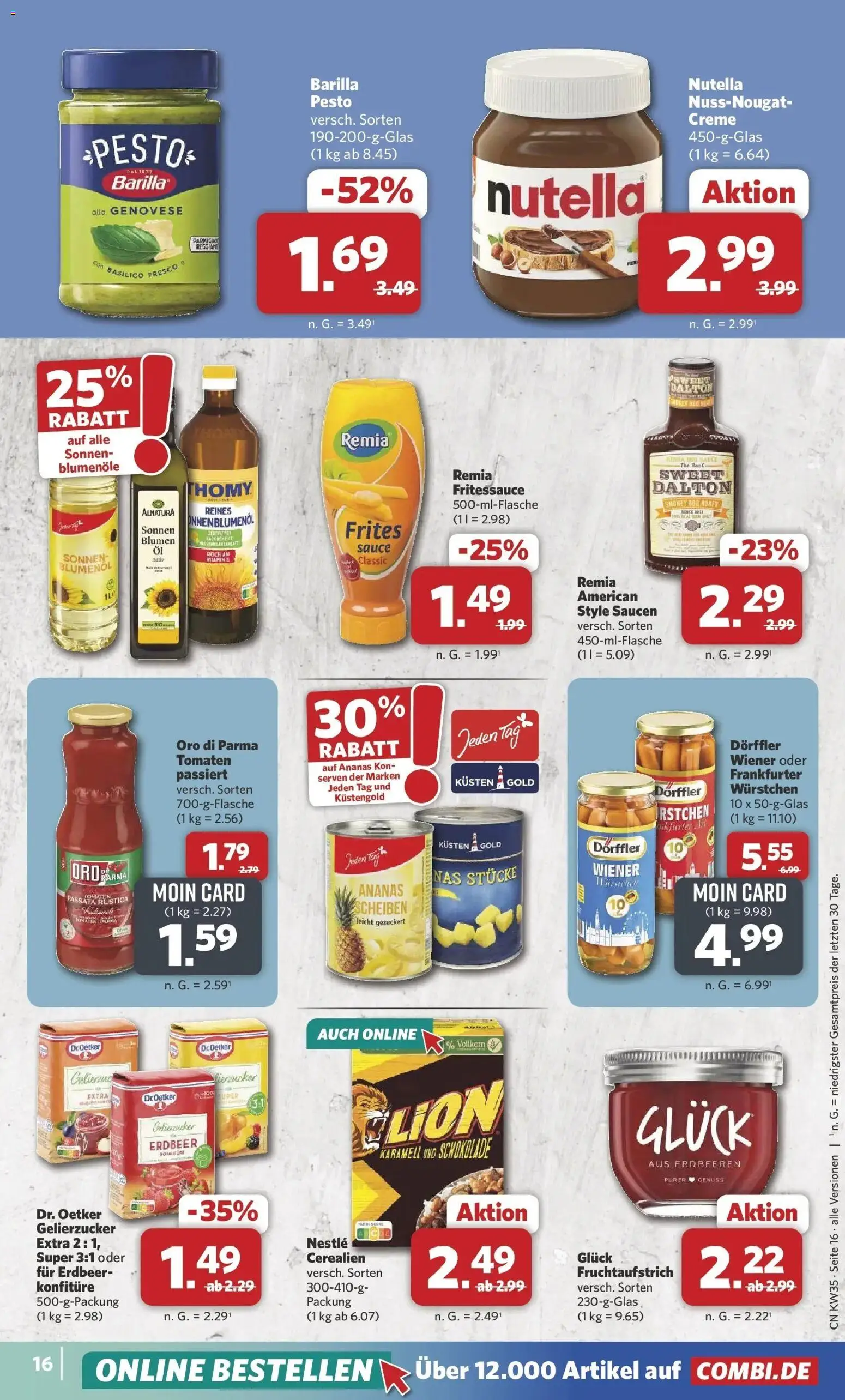 Combi Prospekt Celle (ab 24.08.2026) zum Blättern | Seite: 20 | Produkte: Barilla, Blumen, Tomaten, Nutella