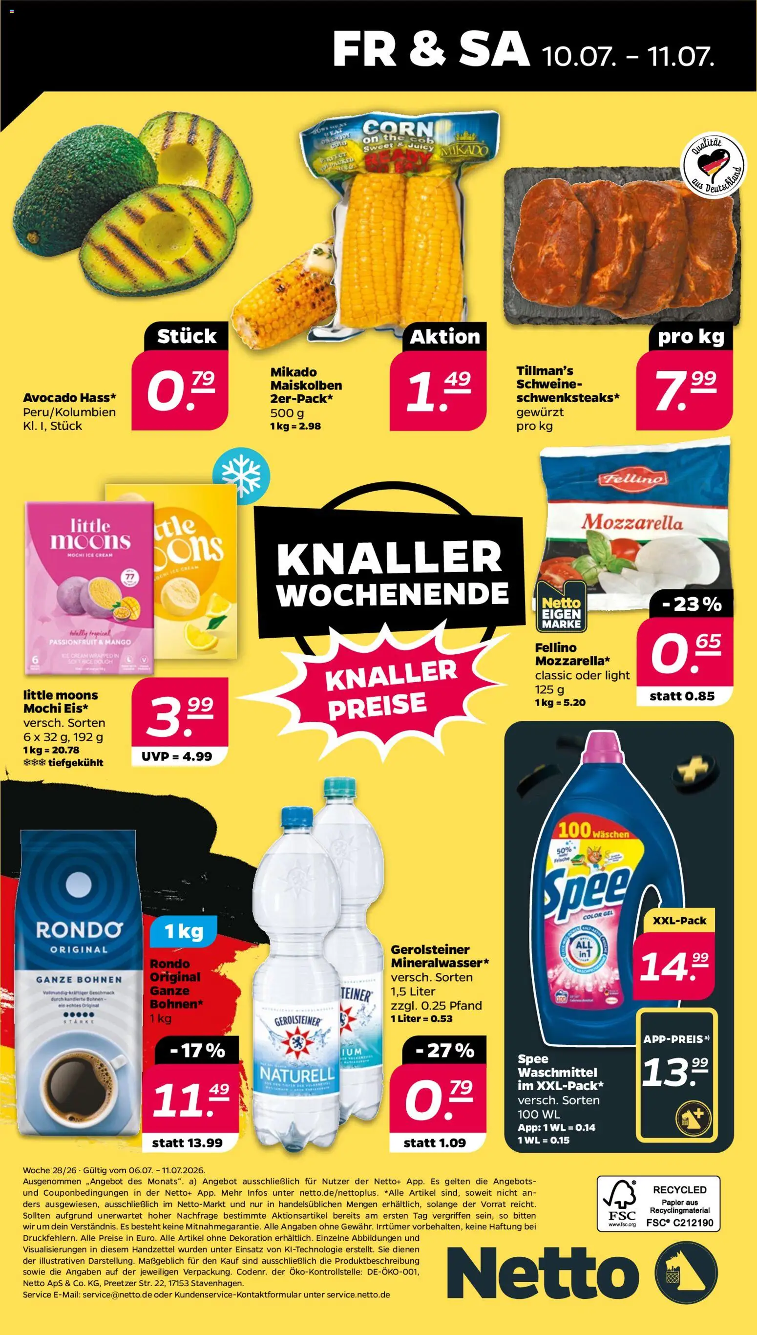 Netto Prospekt – gültig ab 06.07.2026 | Seite: 34 | Produkte: Mozzarella, Avocado, Waschmittel, Mango