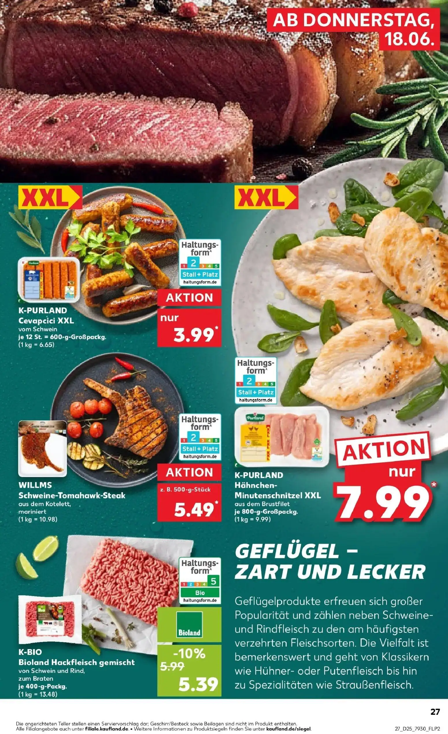 Kaufland Prospekt Hildesheim – gültig ab 14.06.2026 | Seite: 36 | Produkte: Hahnchen, Cevapcici, Schnitzel, Steak