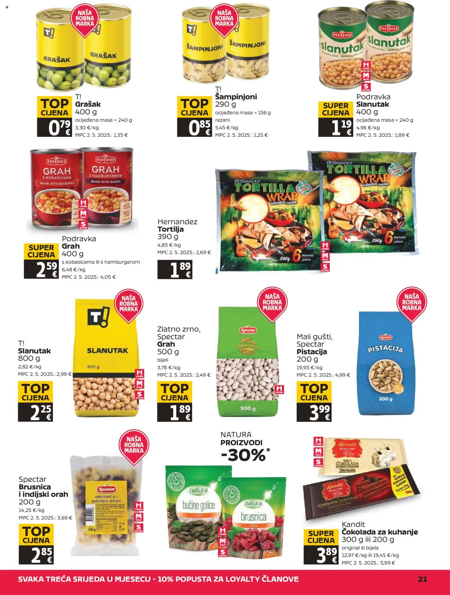 Tommy katalog | vrijedi od 11.06.2026 | Stranica: 21 | Proizvodi: Šampinjoni, Grašak, Slanutak, Indijski orah