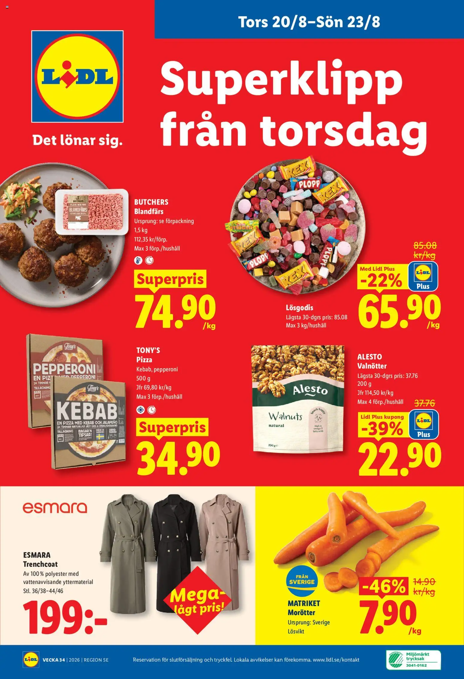 Lidl reklamblad aktuell från 17/08/2026 | Sida: 29 | Produkter: Morötter, Blandfärs, Valnötter, Jäst