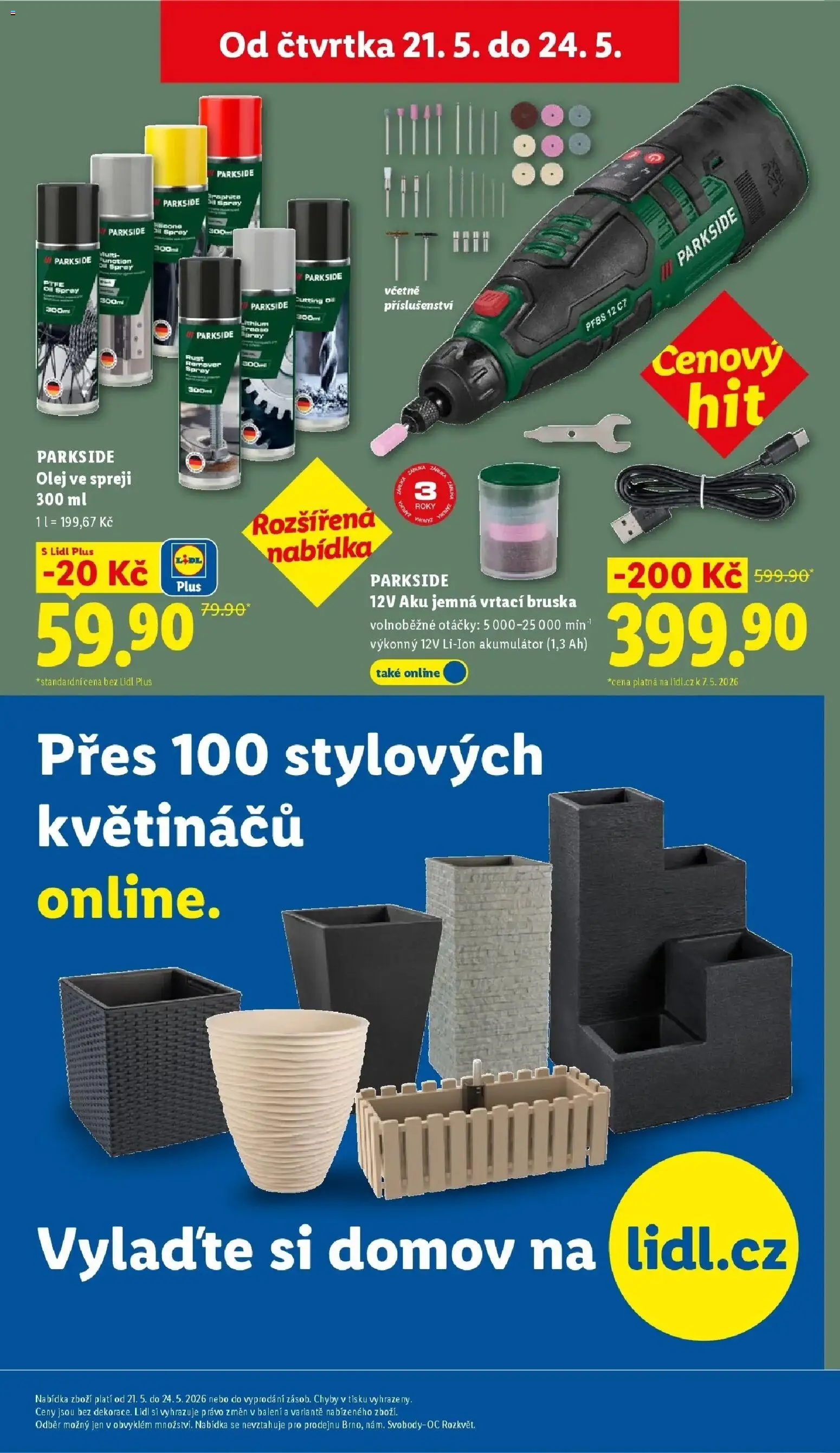 Lidl aktuální leták od 21.05.2026 | Strana: 35 | Produkty: Olej, Parkside, Bruska, Olej ve spreji