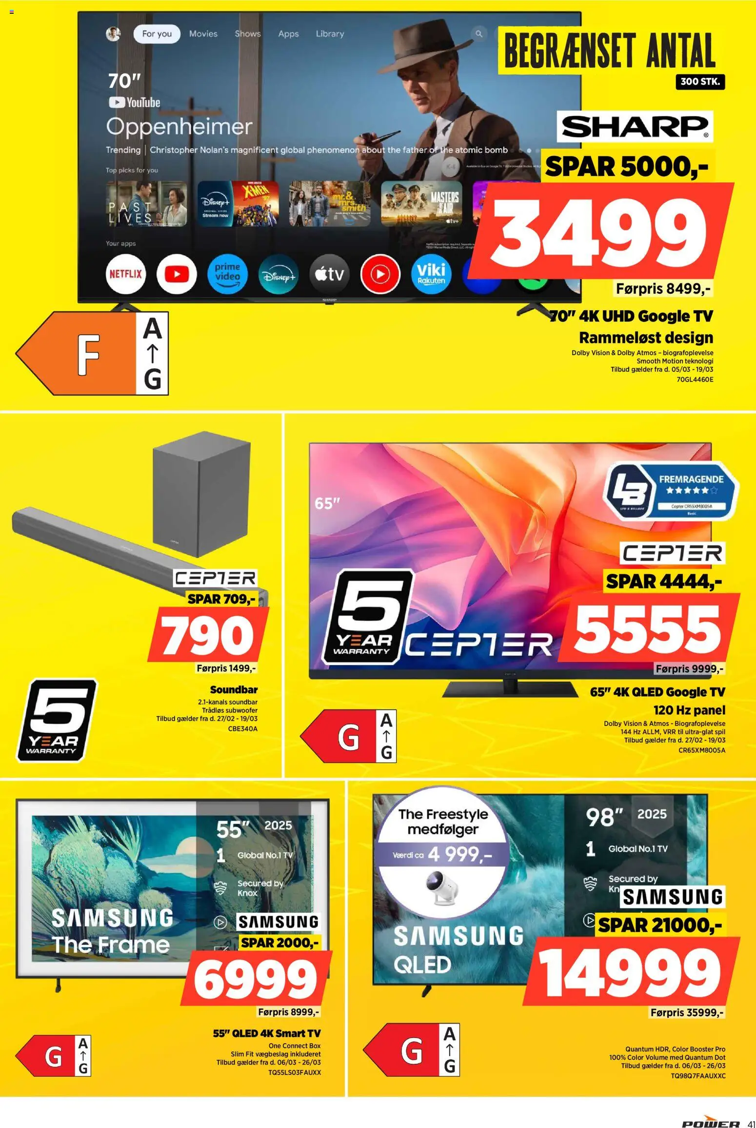 Power tilbudsavis – gyldig fra 13.03.2026 | Side: 41 | Produkter: Smart TV, TV, Video, Spil