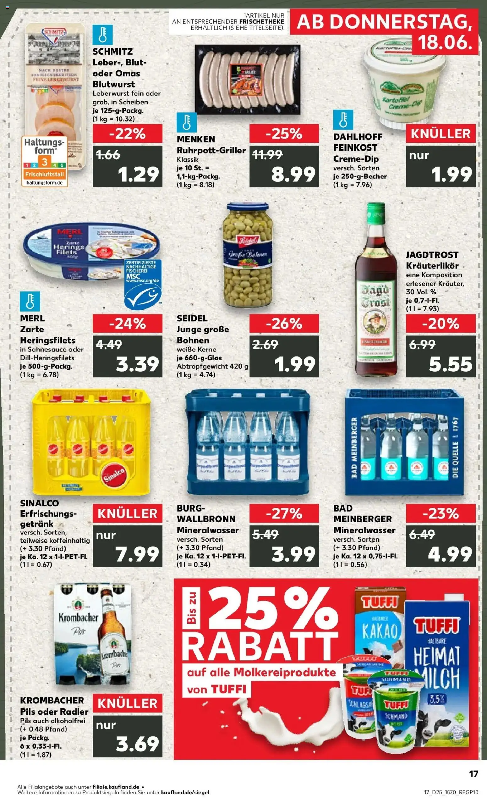 Kaufland Prospekt Schwerte – gültig ab 15.06.2026 | Seite: 2 | Produkte: Sinalco, Milch, Radler, Krombacher