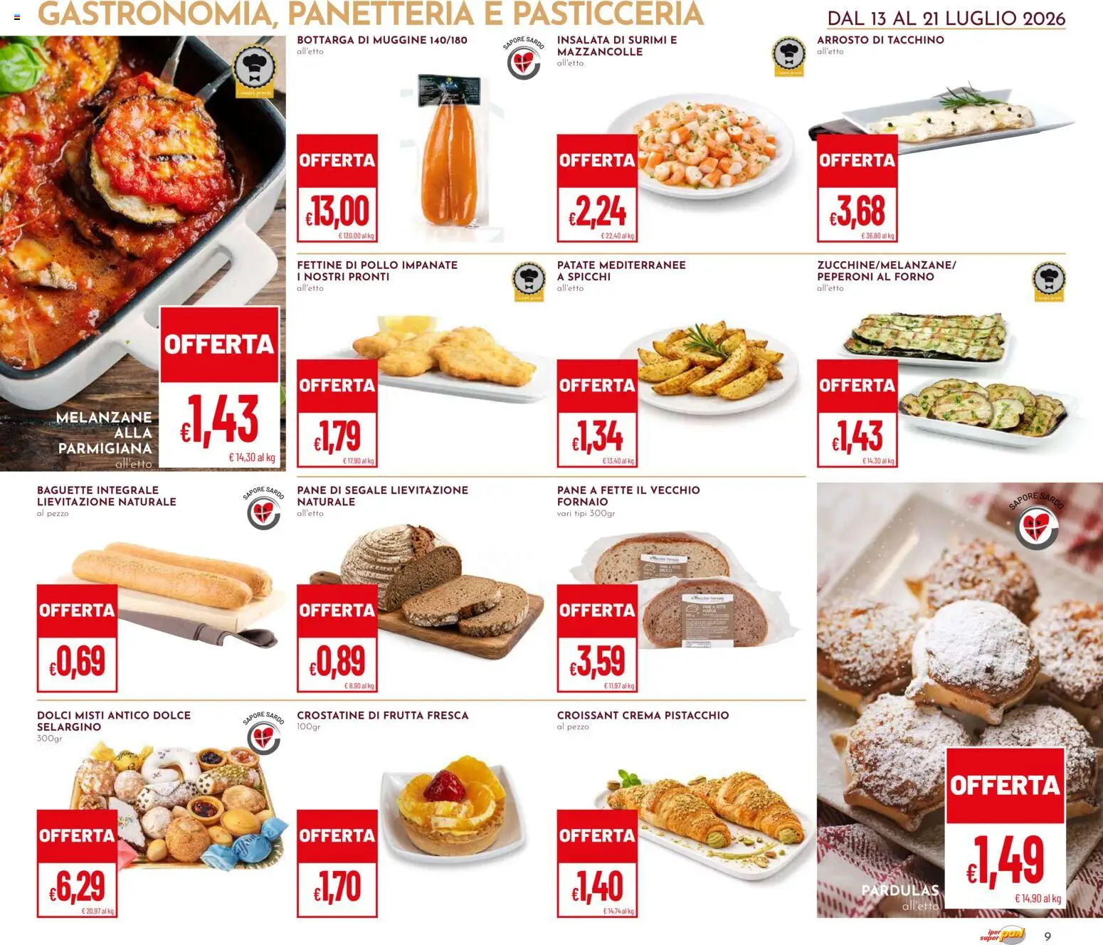 Volantino Pan del 13/07/2026 | Pagina: 9 | Prodotti: Pollo, Frutta, Croissant, Forno
