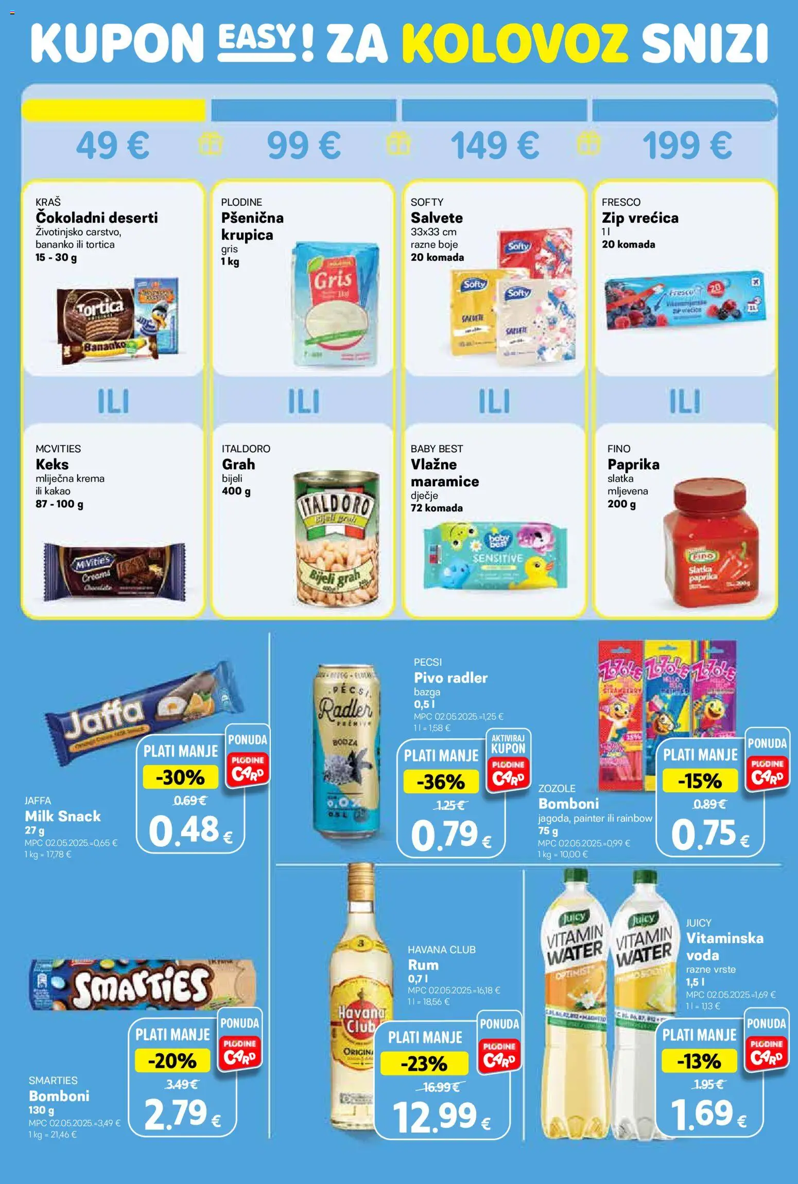 Plodine katalog | vrijedi od 06.08.2026 | Stranica: 3 | Proizvodi: Grah, Salvete, Krema, Deserti