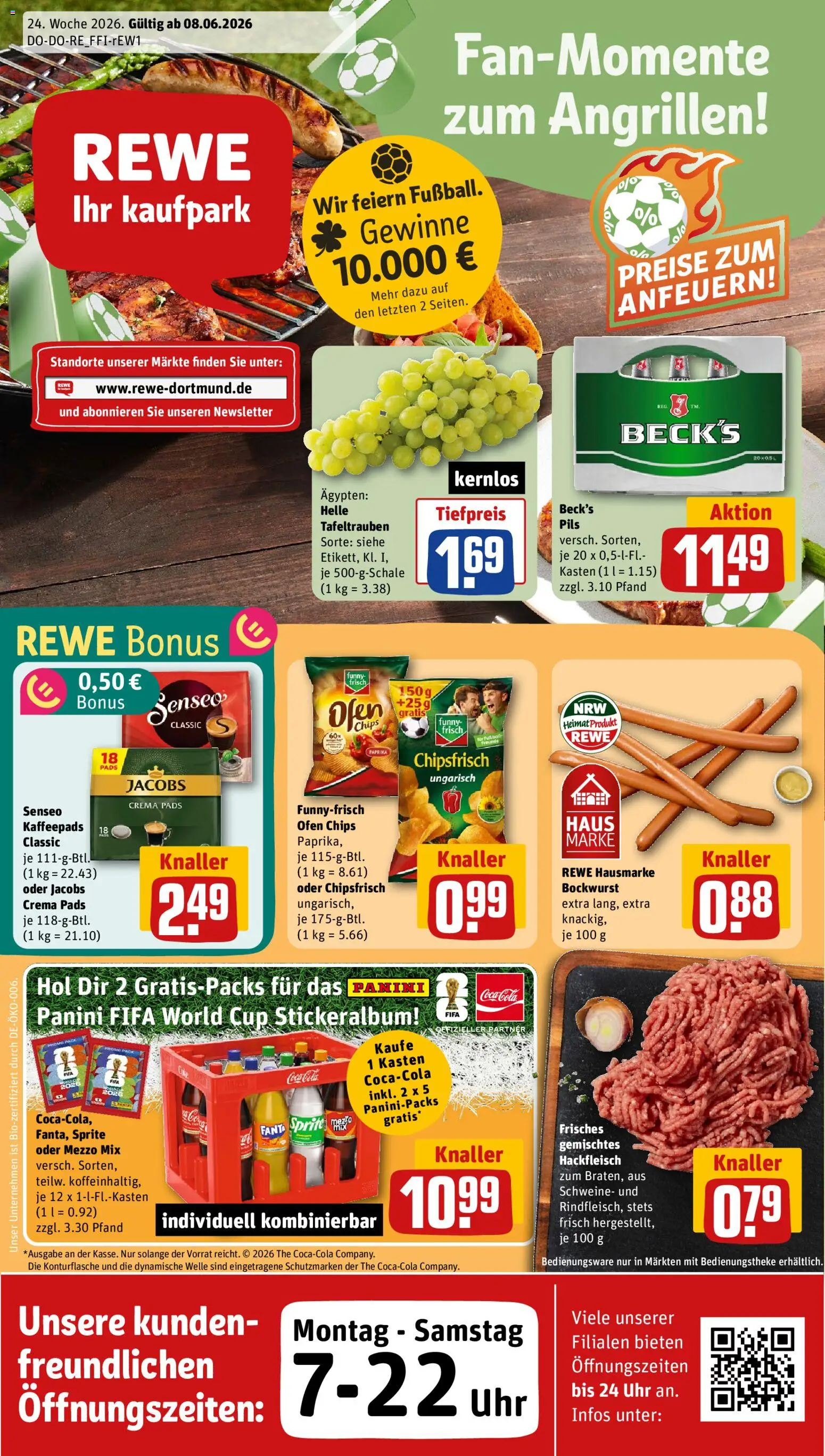 Rewe ihr Kaufpark Prospekt – gültig ab 08.06.2026 | Seite: 1 | Produkte: Senseo, Kaffeepads, Coca cola, Fanta