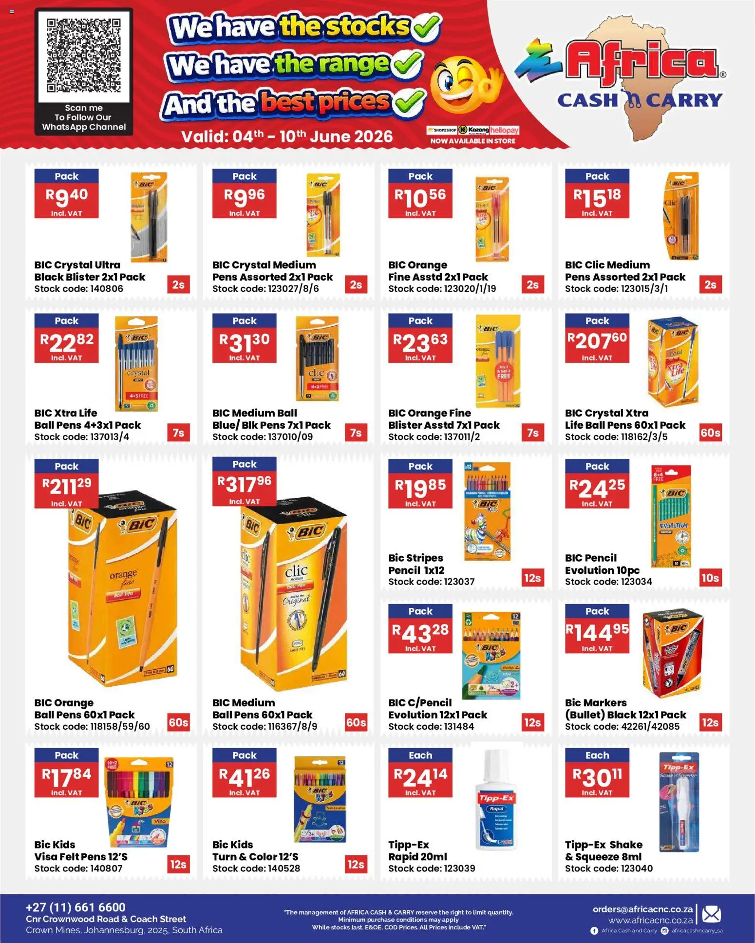 New Africa Cash & Carry catalogue – valid from 04.06.2026 | Page: 59 | Products: Pencil, Pen, Stock