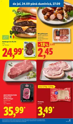 Ofertele Lidl valabile de la 21.09.2026 | Pagină: 57 | Produse: Bio, Vită, Black angus, Burger