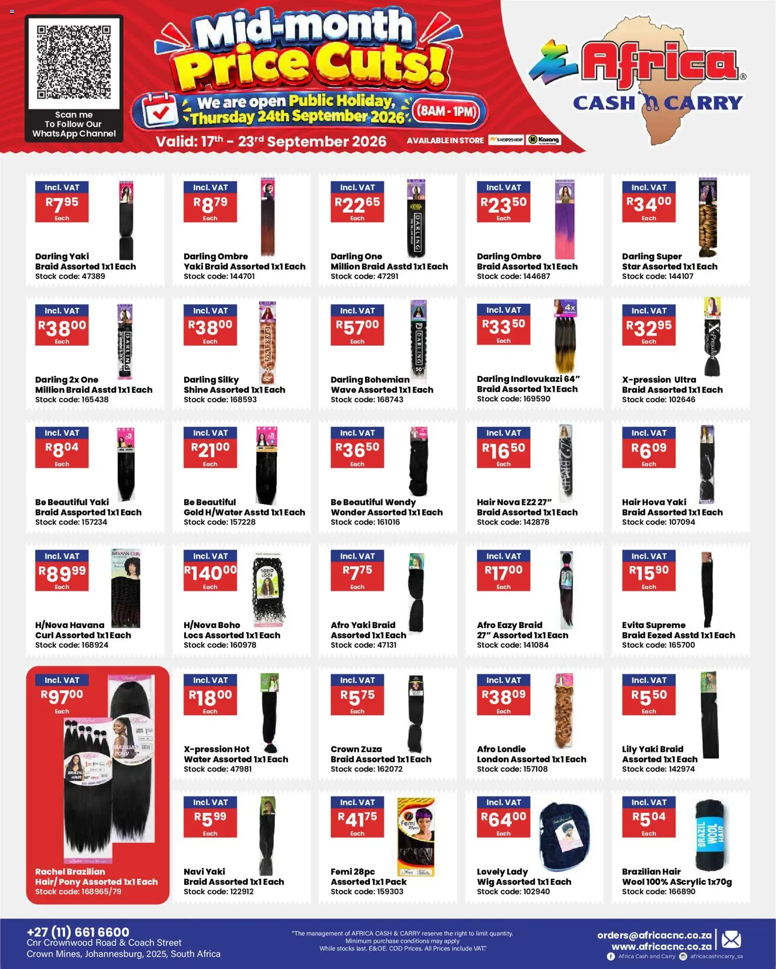 New Africa Cash & Carry catalogue – valid from 17/09/2026 | Page: 22 | Products: Havana, Stock, Water