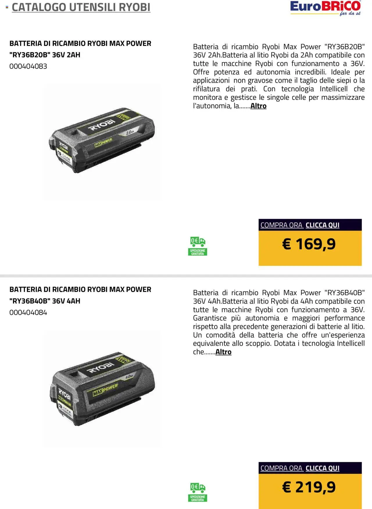Volantino Eurobrico del 23.07.2025 | Pagina: 35 | Prodotti: Batteria, Batterie