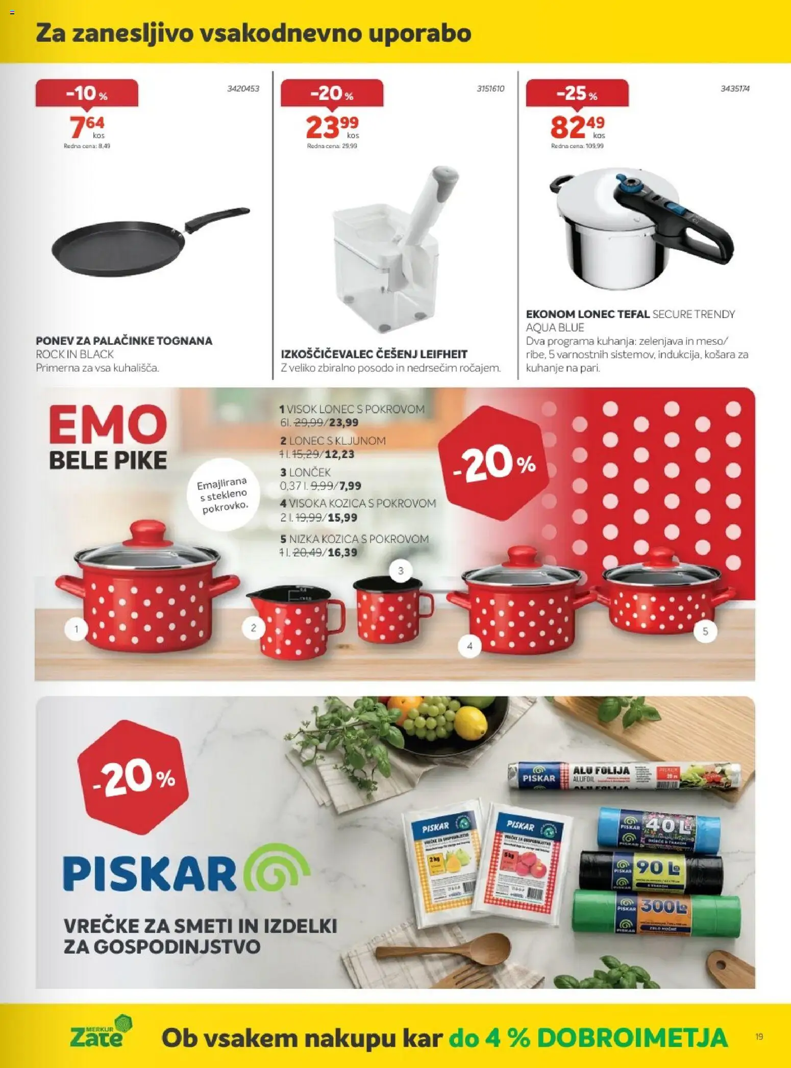 Novi Merkur katalog ponudbe – veljaven od 06.05.2026 | Stran: 19 | Izdelki: Košara, Palačinke, Folija, Zelenjava