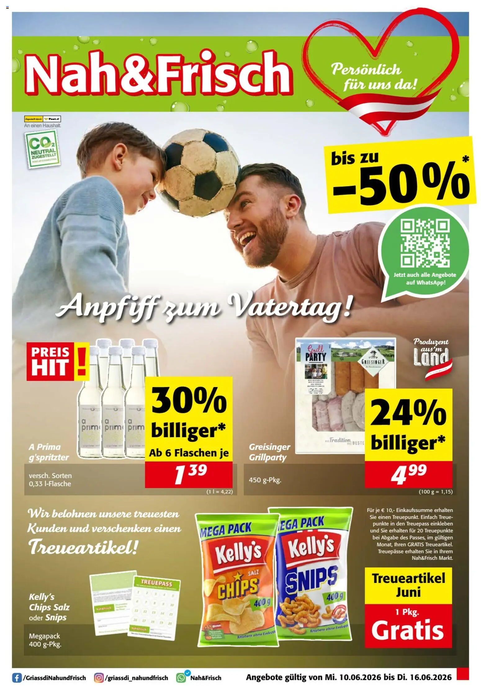 Nah und Frisch Flugblatt gültig ab 10.06.2026 | Seite: 1 | Produkte: Chips, Salz, Grill