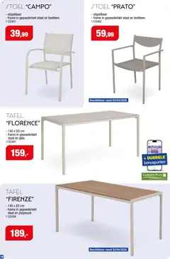Hubo Tuinmeubelen special  - Voorbeeld van een folder van Hubo, geldig van 18/03/2026 | Pagina: 14 | Producten: Tafel, Stoel