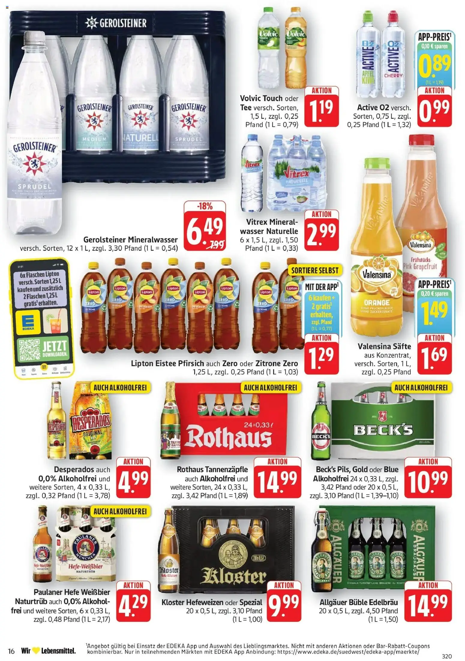 Edeka Prospekt Walldorf (ab 07.09.2026) » Angebote Online | Seite: 16 | Produkte: Valensina, Grapefruit, Desperados, Paulaner