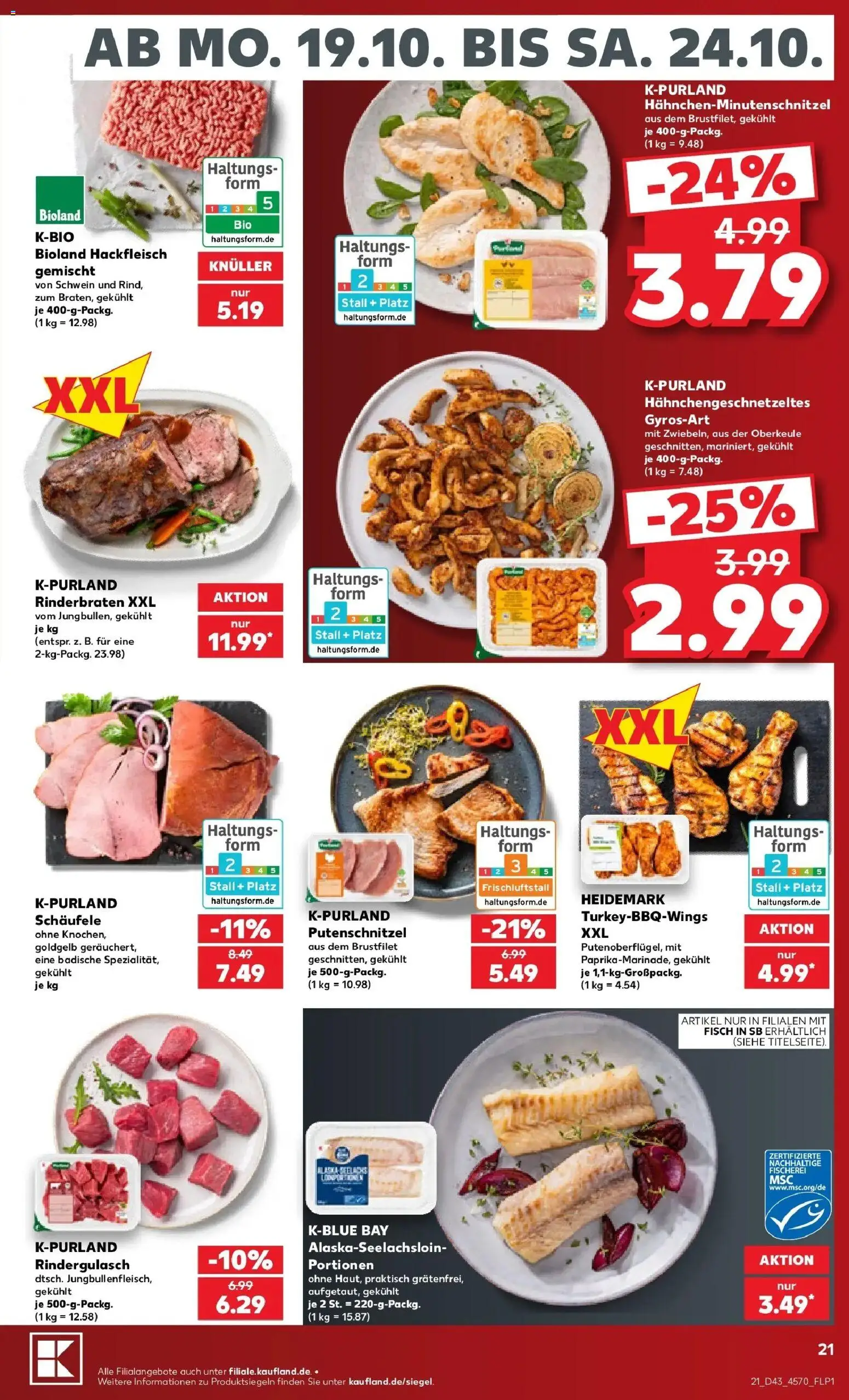 Kaufland - Kaufland: Wochenangebote von 19.10.2026 - Aktuelle Angebote | Seite: 25 | Produkte: Fisch