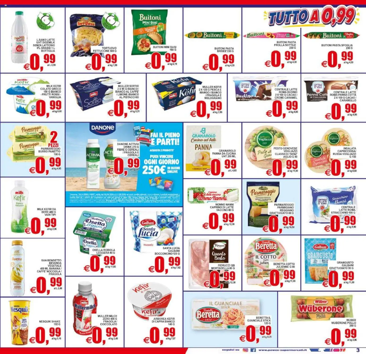 Volantino Pewex del 31/07/2026 | Pagina: 3 | Prodotti: Kefir, Pollo, Panna, Mortadella