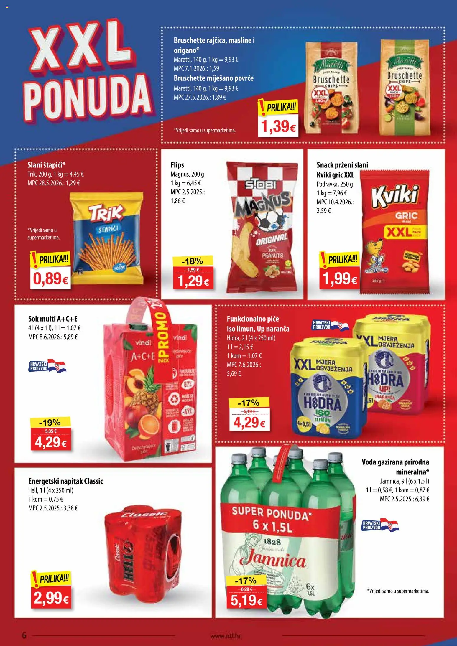 NTL katalog | vrijedi od 17.06.2026 | Stranica: 6 | Proizvodi: Flips, Masline, Voda, Povrće