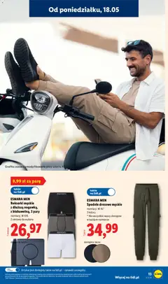 Pogląd oferty "ESMARA MEN Bokserki męskie z dłuższą nogawką, z biobawełną, 3 pary, Bokserki męskie z dłuższą nogawką, z biobawełną, 3 pary, rozmiary: M-XXL, 2 zestawy do wyboru" - ważna od 18.05.2026 | Strona: 13 | Produkty: Spodnie, Bokserki, Bokserki męskie