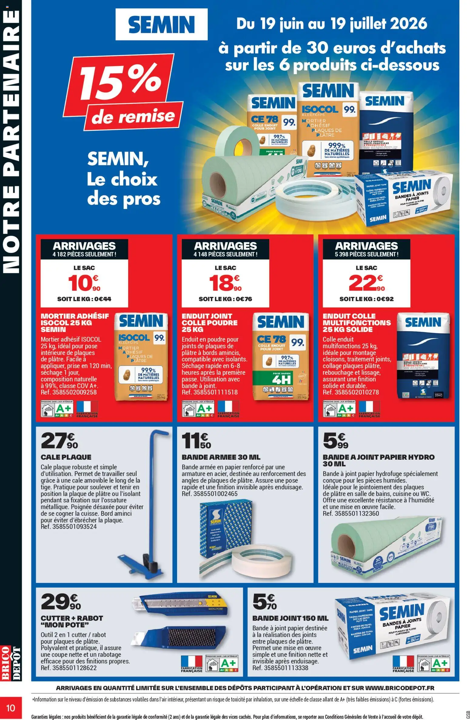 {H1} | Page: 10 | Produits: Sac, Plâtre, Prise, Colle