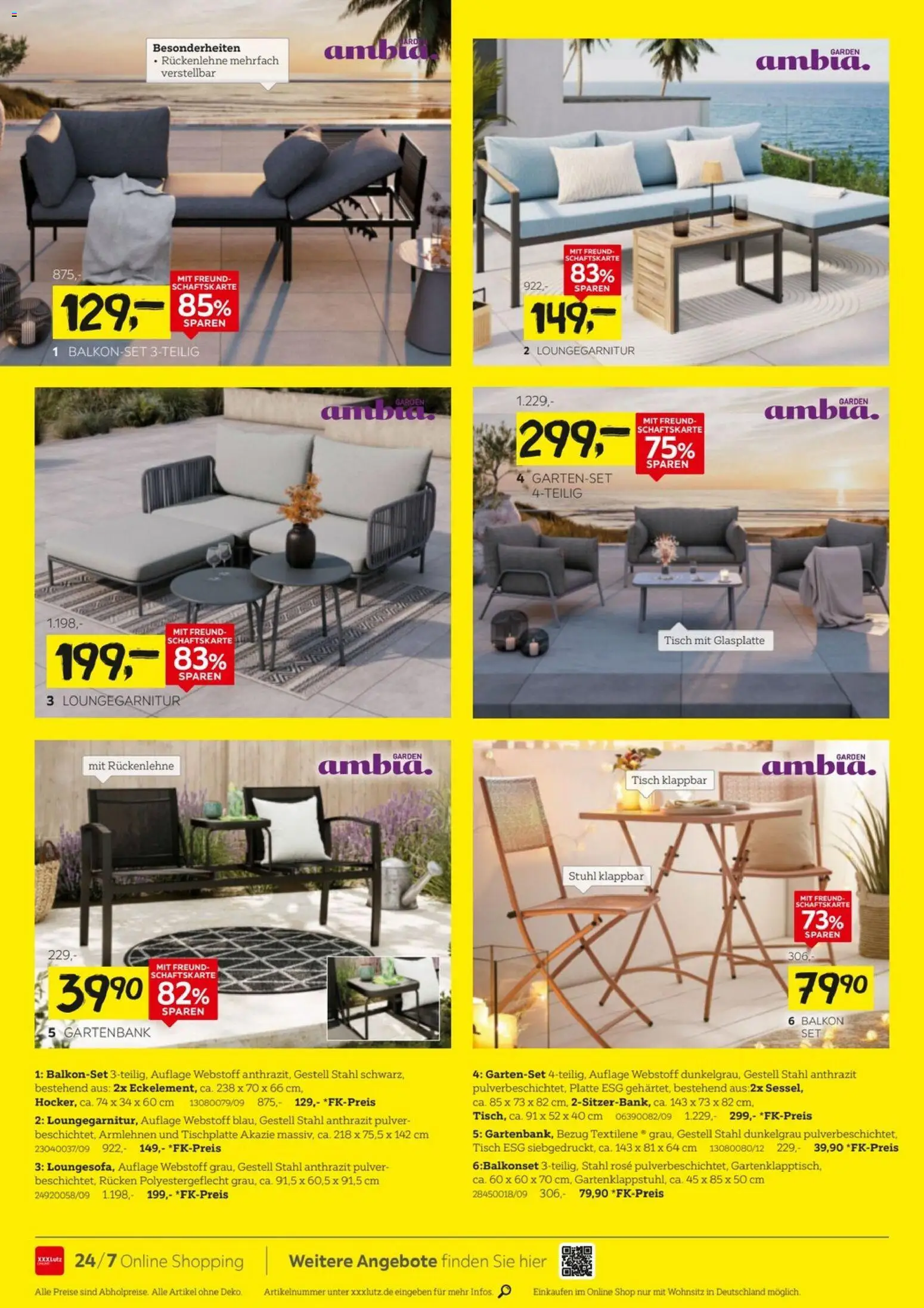 XXXLutz Gartenmöbelabverkauf – gültig ab 12.09.2026 | Seite: 8 | Produkte: Sessel, Tisch, Stuhl