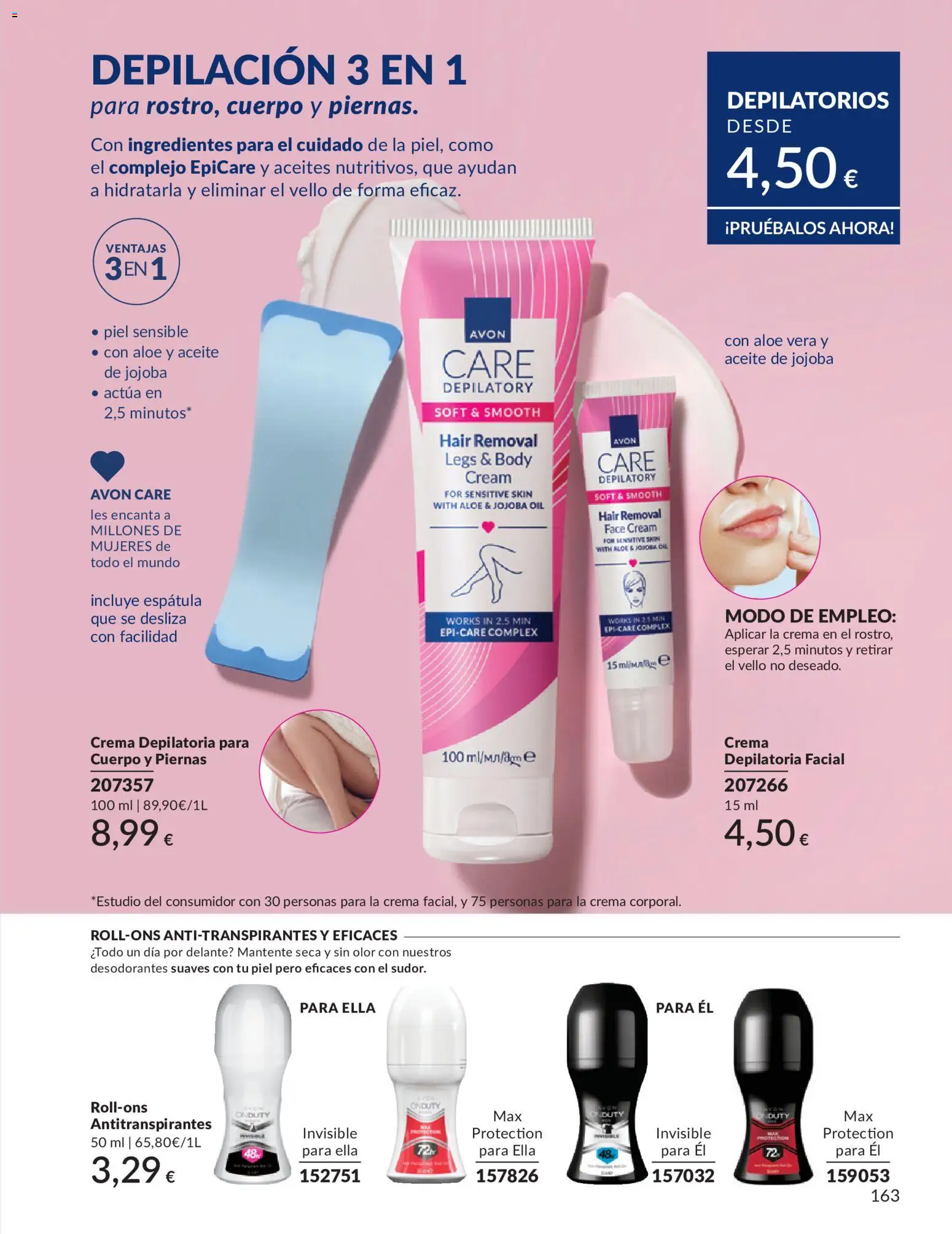 Catálogo AVON campaña 6 │ válido desde el 01.06.2026 | Página: 163 | Productos: Crema depilatoria, Κρεμάστρα, Crema, Body