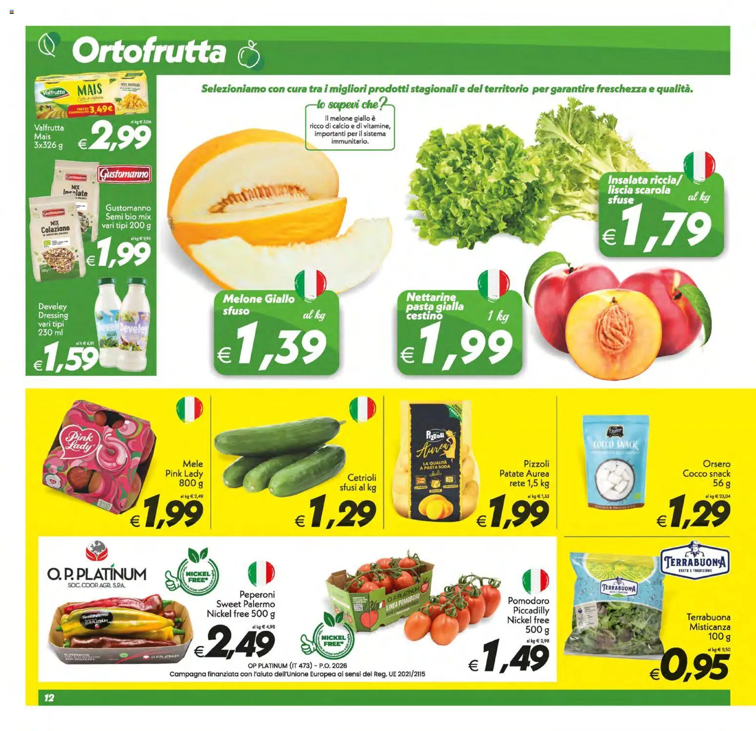 Volantino SuperConveniente del 19/06/2026 | Pagina: 12 | Prodotti: Patate, Pasta, Melone, Cocco
