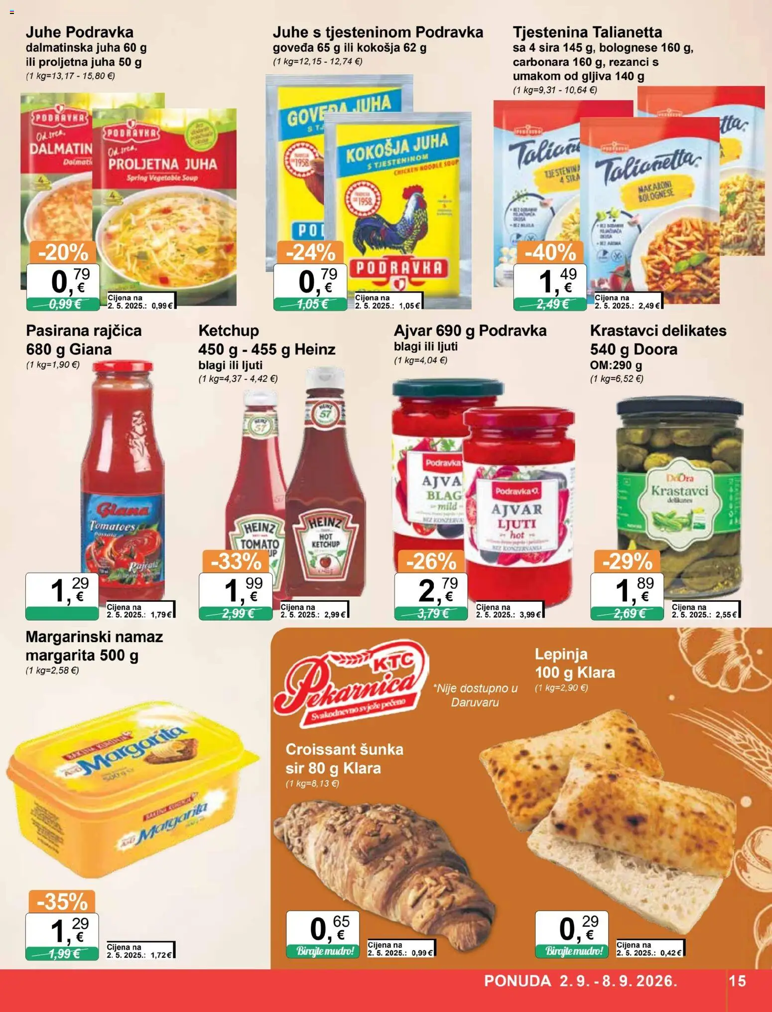 KTC katalog | vrijedi od 02.09.2026 | Stranica: 15 | Proizvodi: Sir, Juha, Noodle, Rajčica