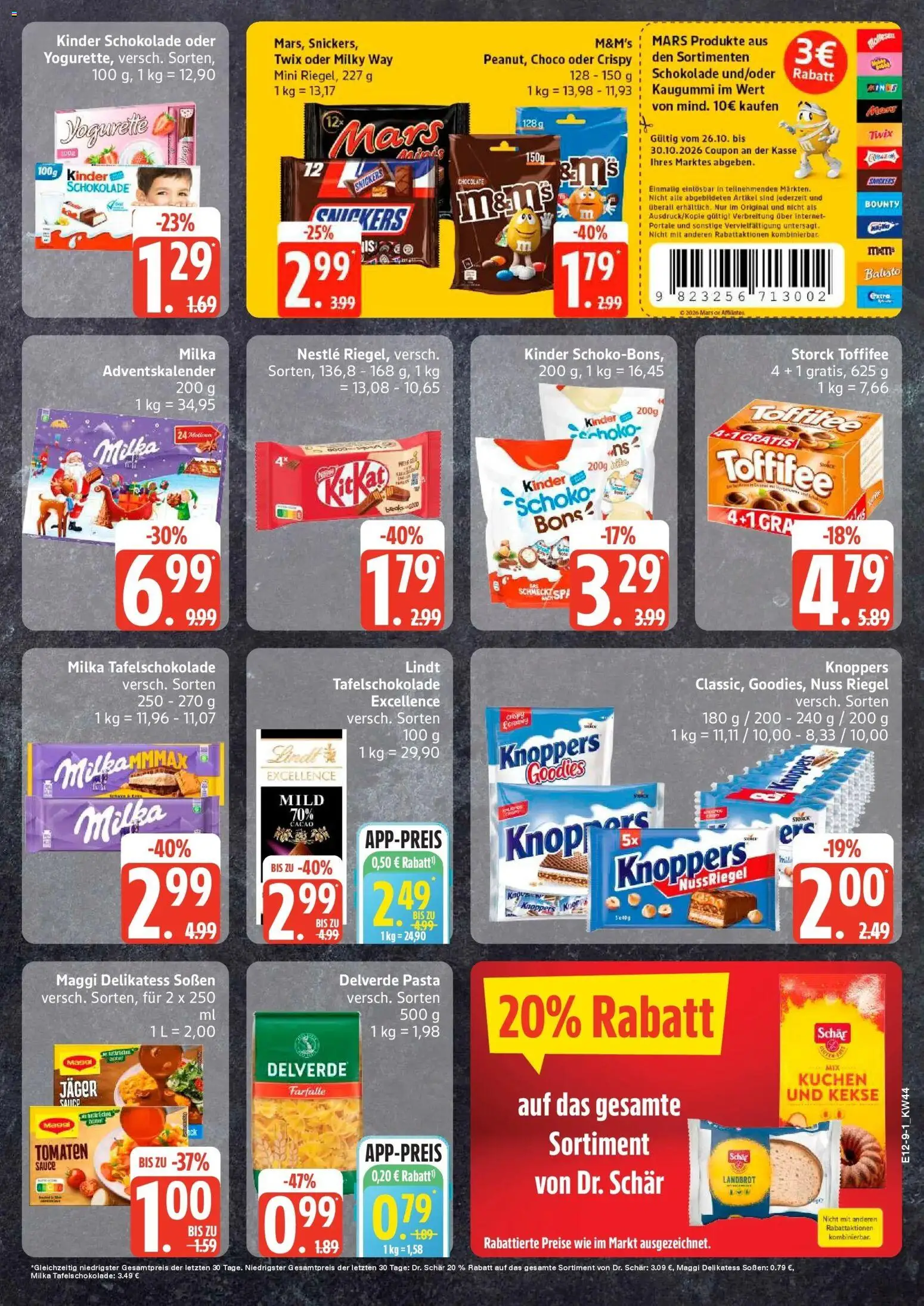 Edeka Prospekt Rostock-Gehlsdorf (ab 26.10.2026) » Angebote Online | Seite: 9 | Produkte: Tomaten, M&M's, Mars, Toffifee